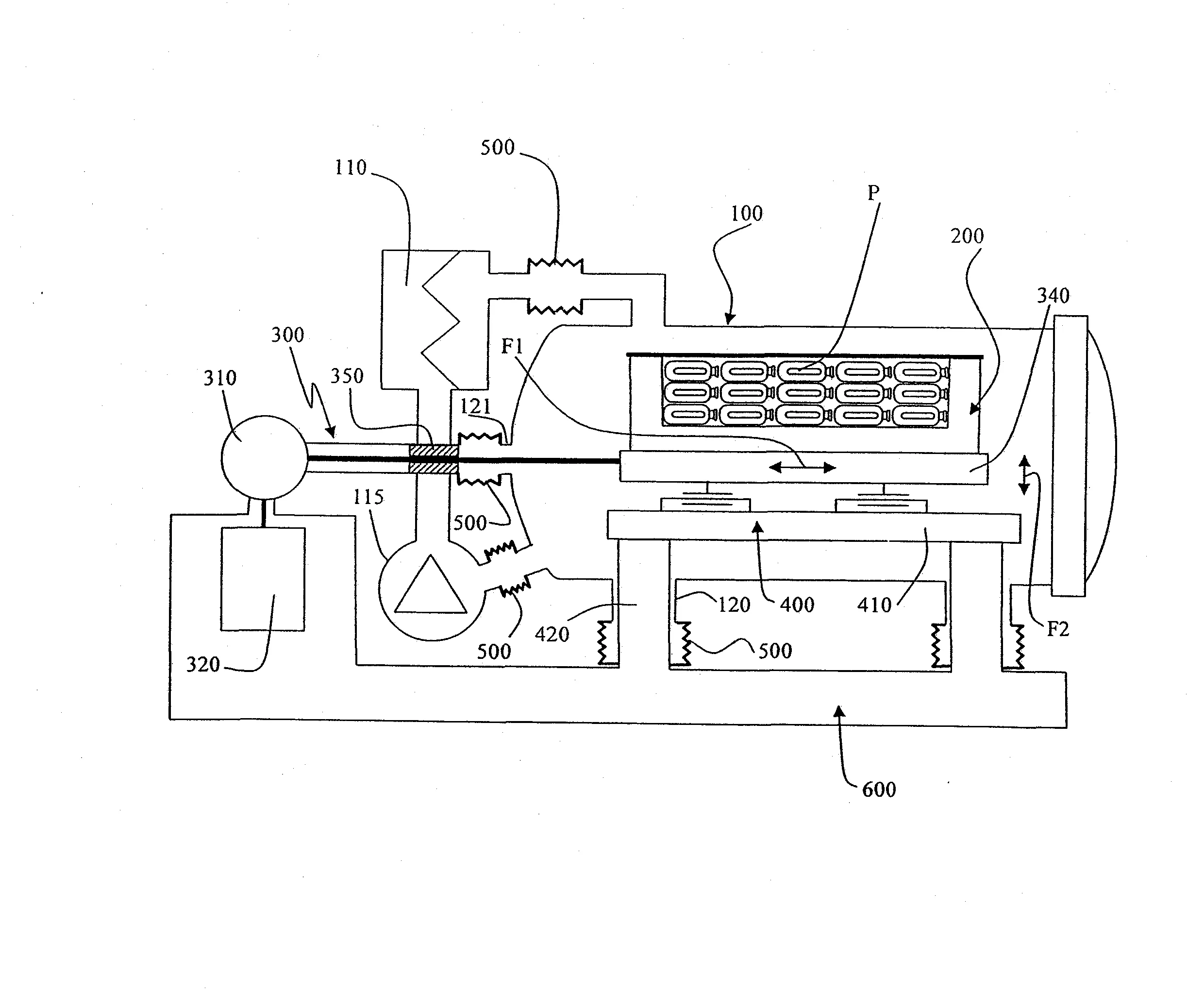 Systeme de secouage d'articles a l'interieur d'un equipement sous pression, en particulier un autoclave