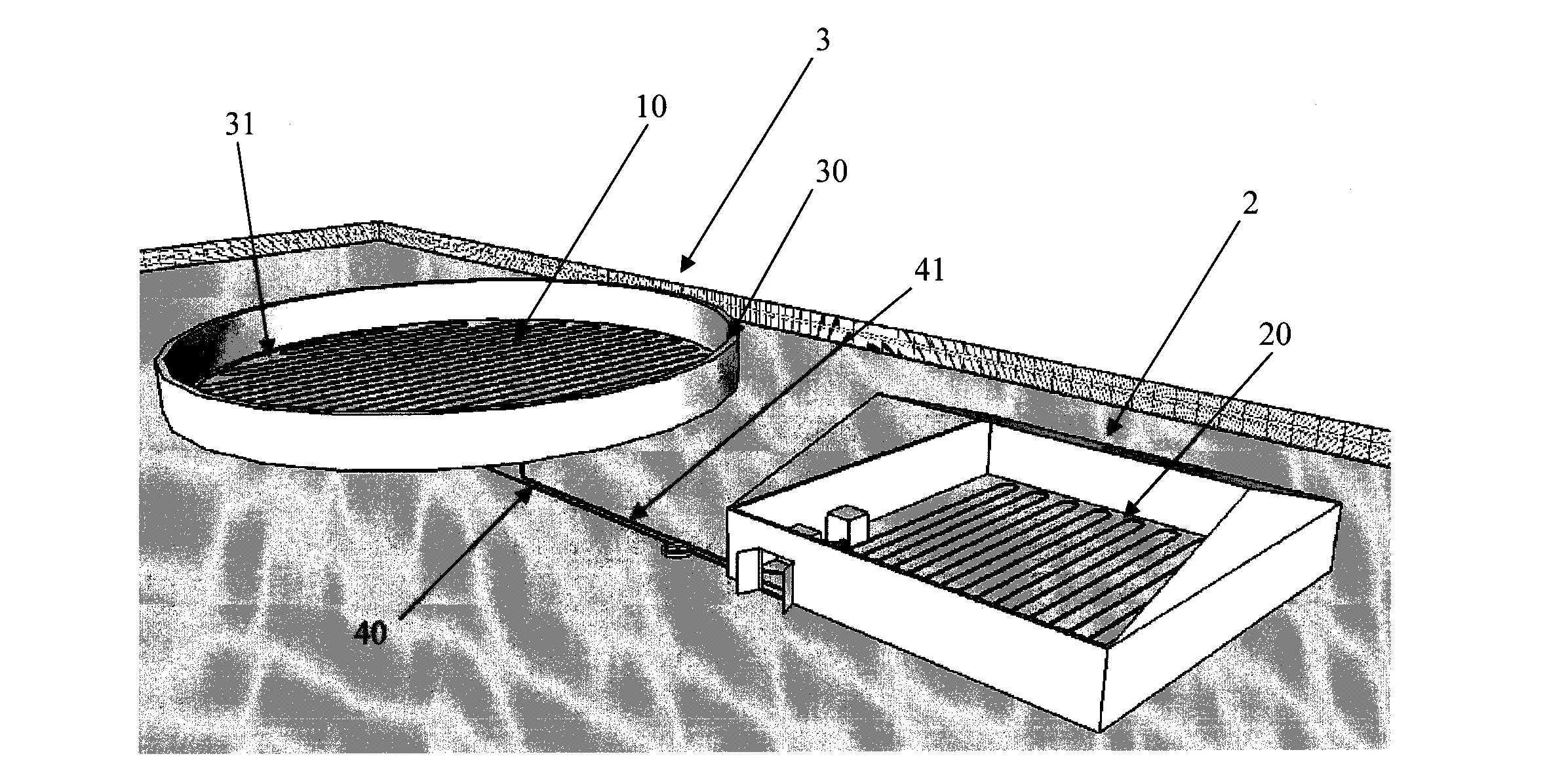Installation permettant le chauffage ou la climatisation d'un batiment comprenant une unite de stockage d'un effluent pourvue d'un echangeur de colories ou de frigories