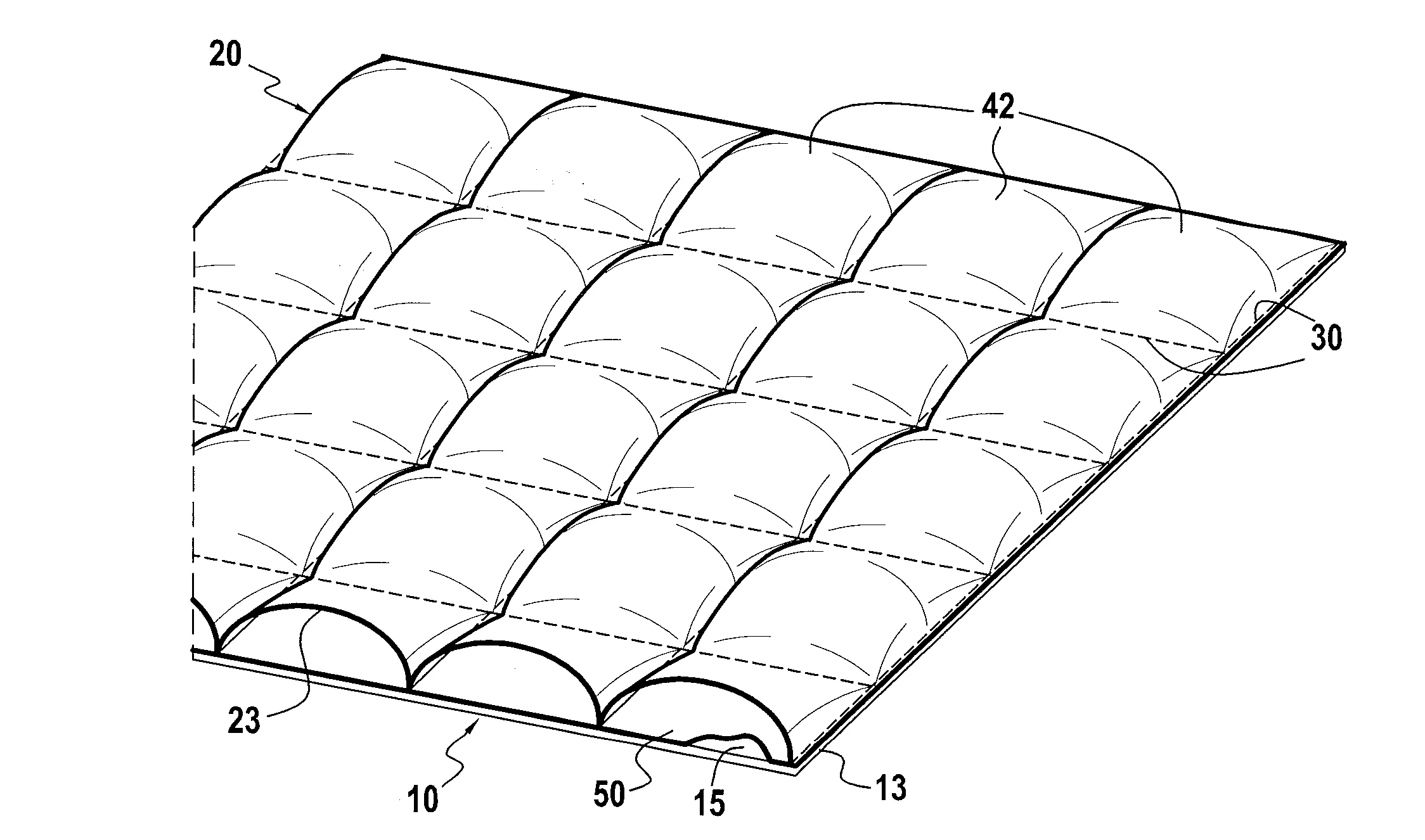 Structure multicouches a alveoles avec depot metallique