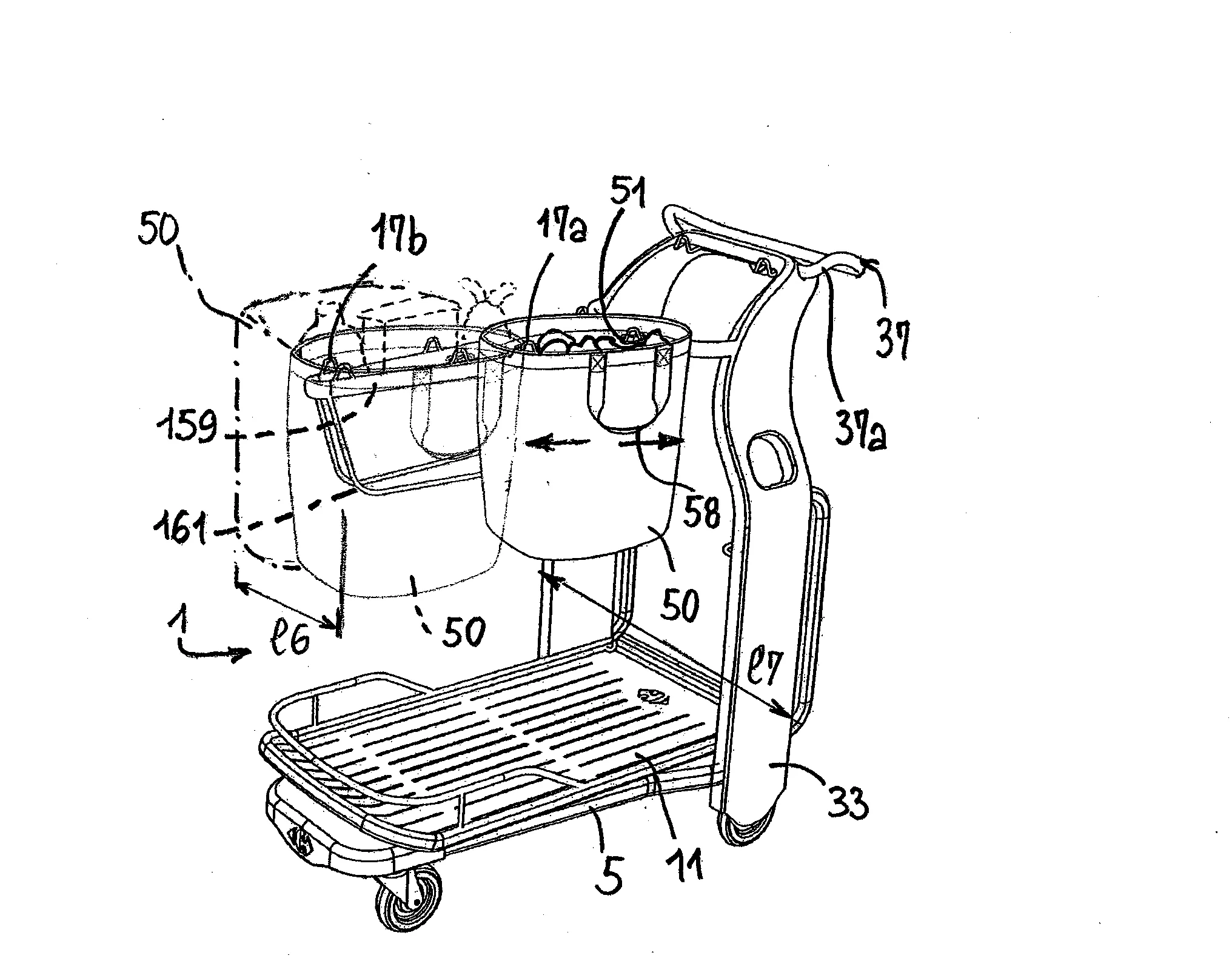 Ensemble comprenant un chariot et des sacs a provision