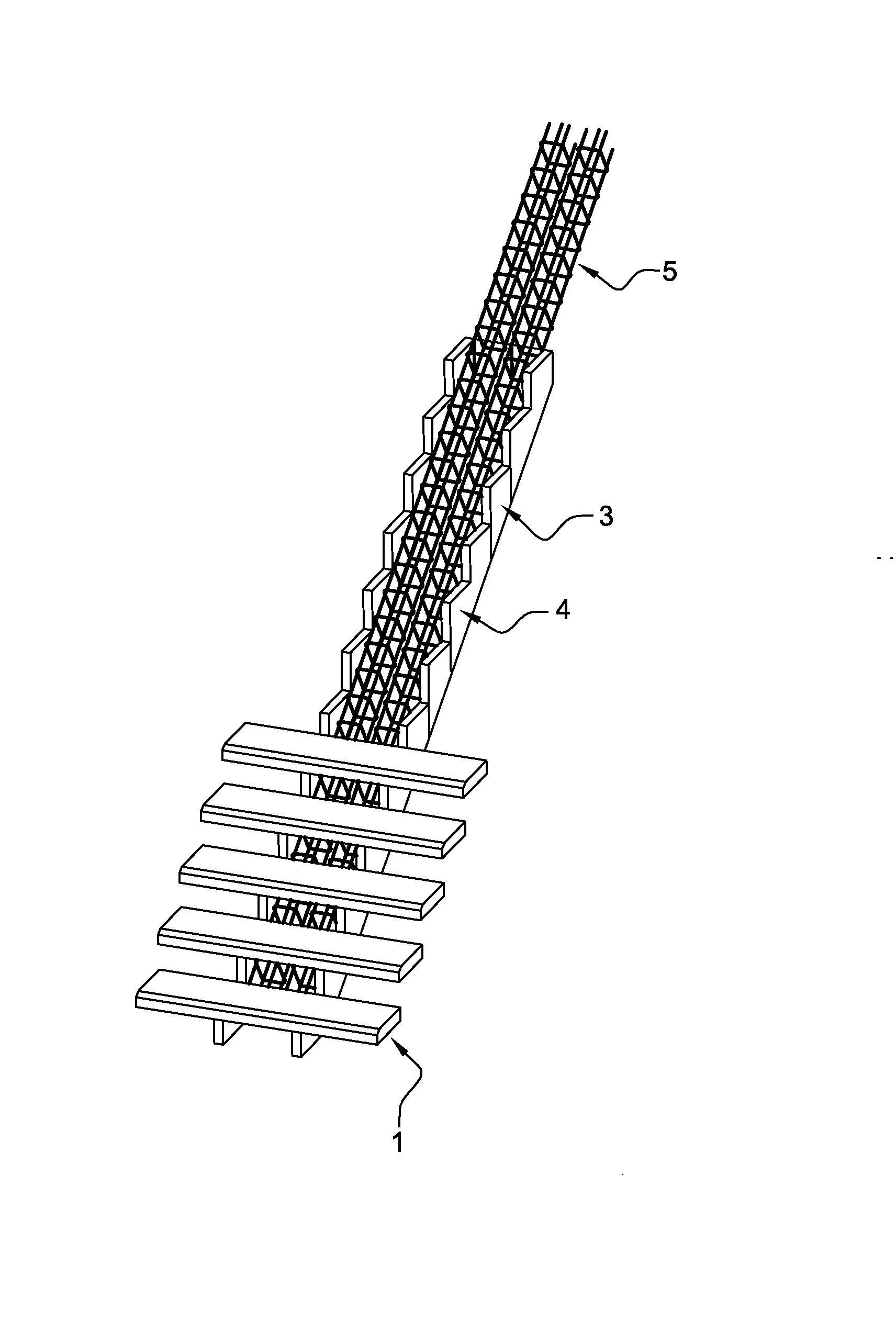 Escalier prefabrique en beton a cremaillere modulaire