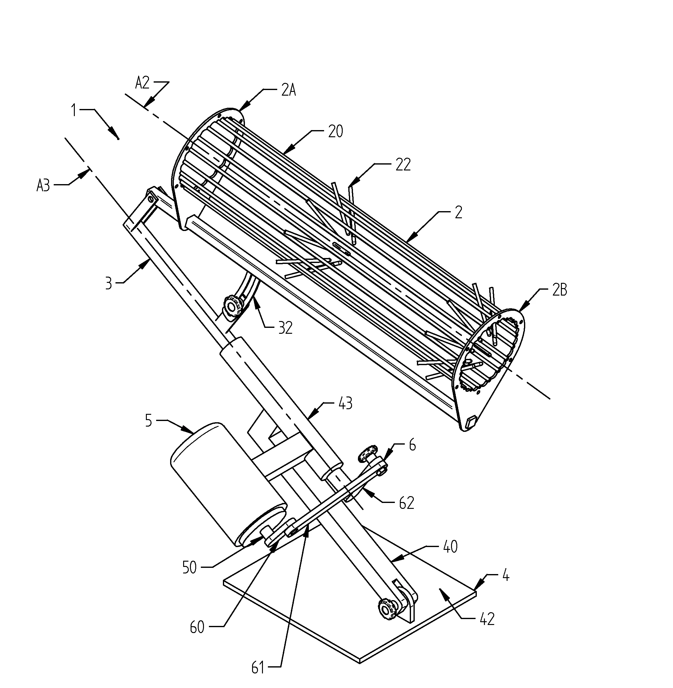 Machine d'egrappage comprenant une cage