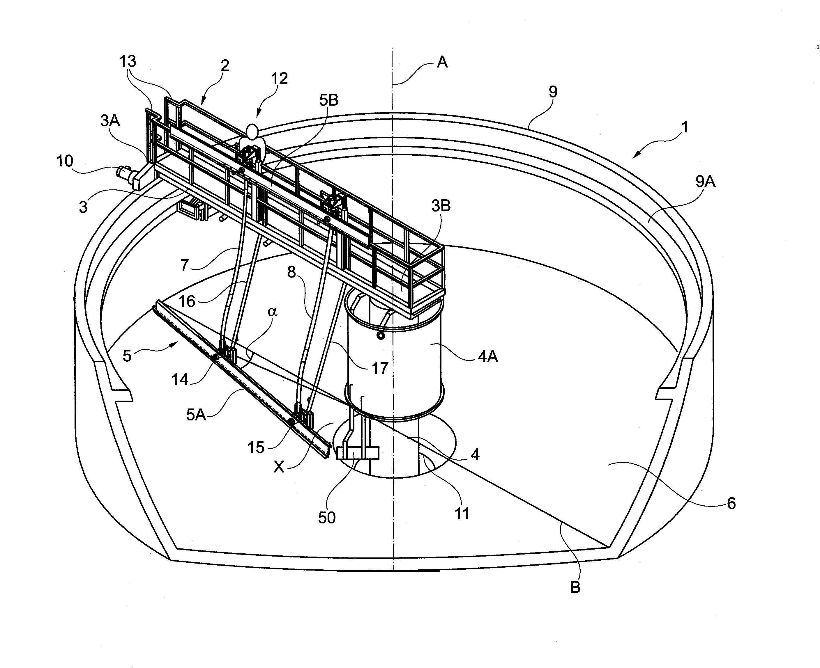 Pont racleur pour bassin de decantation
