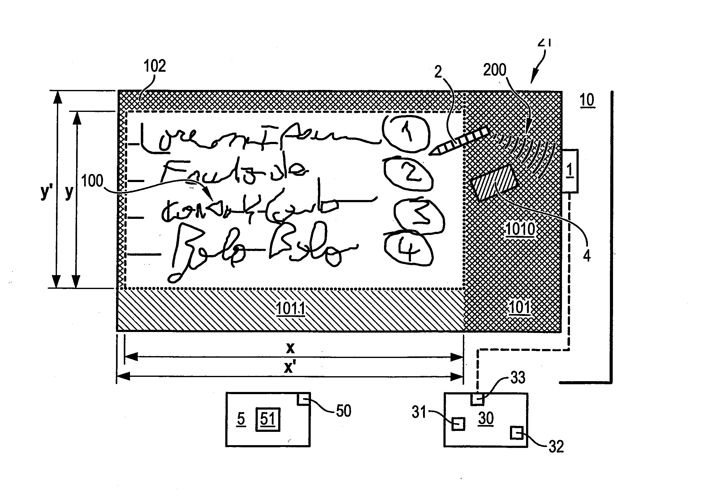 Machine comportant une imprimante, systeme comportant une telle machine et au moins un stylet, et reseau correspondant, ainsi que procede d'impression correspondant