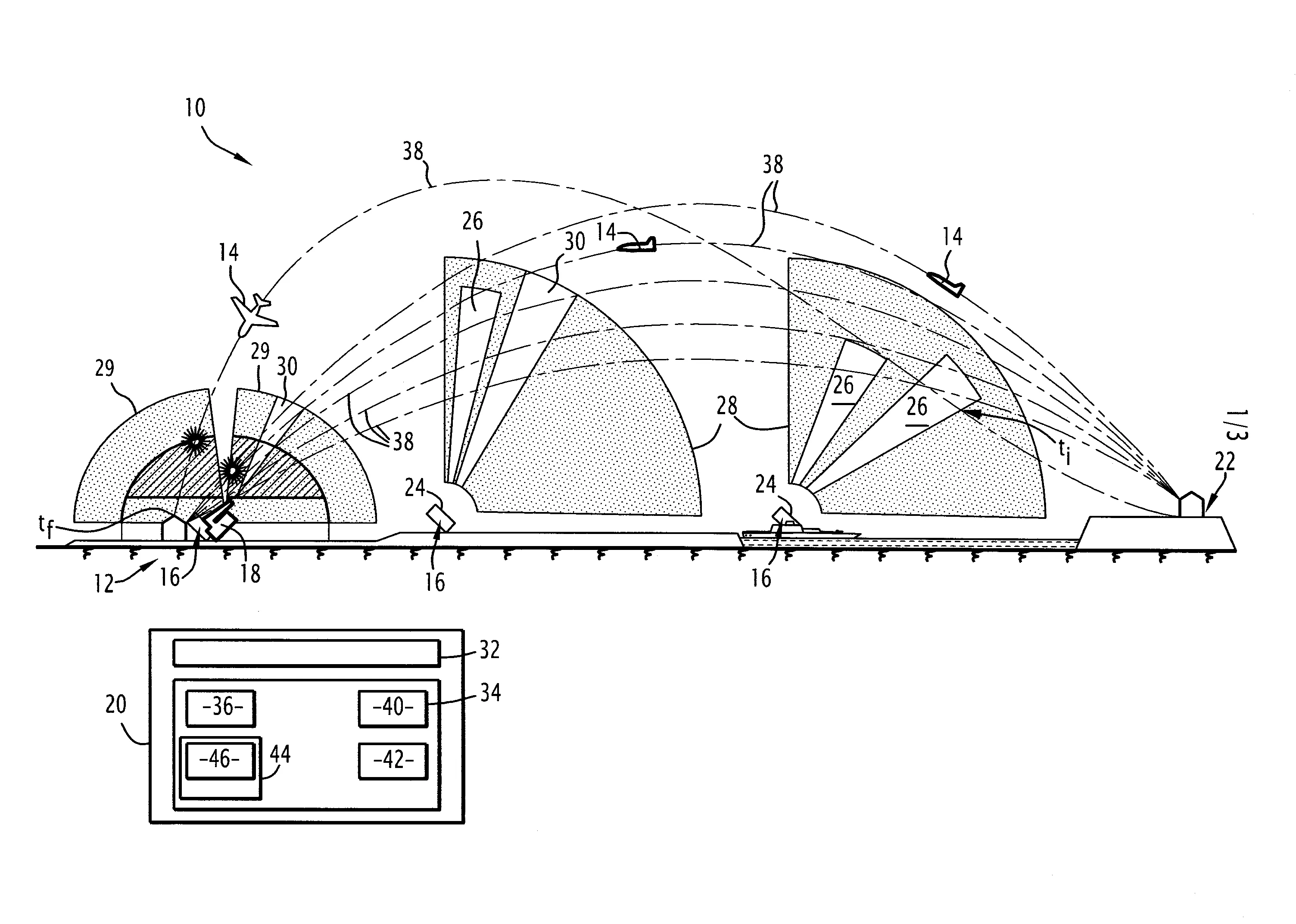 Dispositif et procede d'evaluation d'un systeme de defense anti-aerienne en fonction d'une probabilite d'interception et d'un temps de preavis calcules pour chaque trajectoire d'un aerodyne ennemi