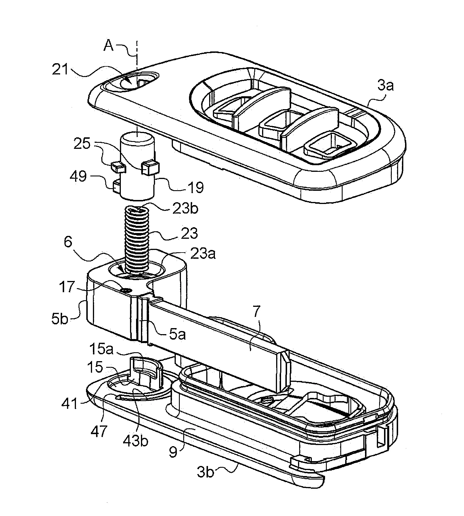 Cle a insert escamotable et module de deploiement correspondant.