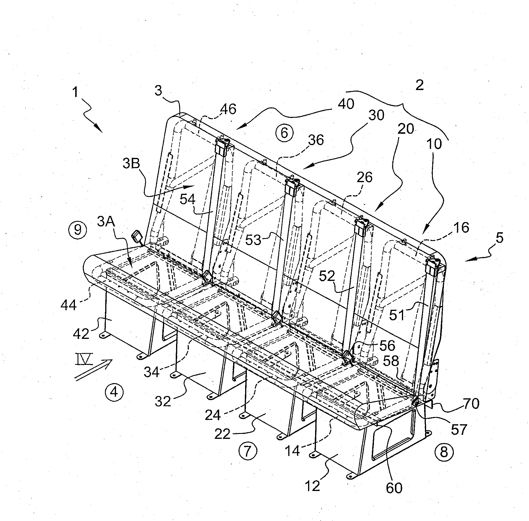 Banquette pour vehicule automobile 
et vehicule automobile equipe d'au moins une telle banquette