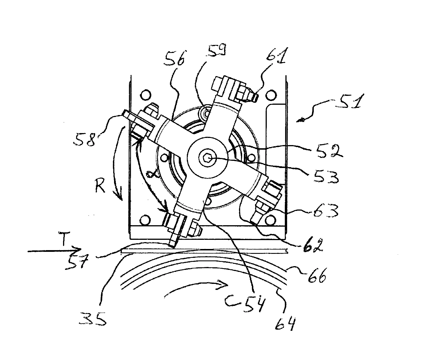 Dispositif pour traiter un element en plaque, unite de traitement et machine de fabrication d'emballage