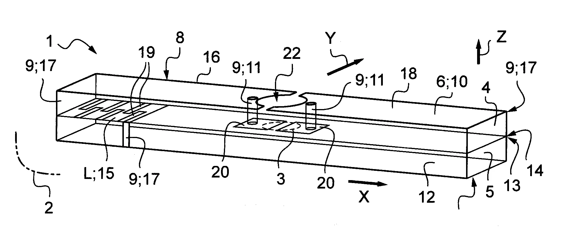 Identification electronique radiofrequence uhf en environnement metallique avec couche mediane a meandres d'adaptation d'impedance