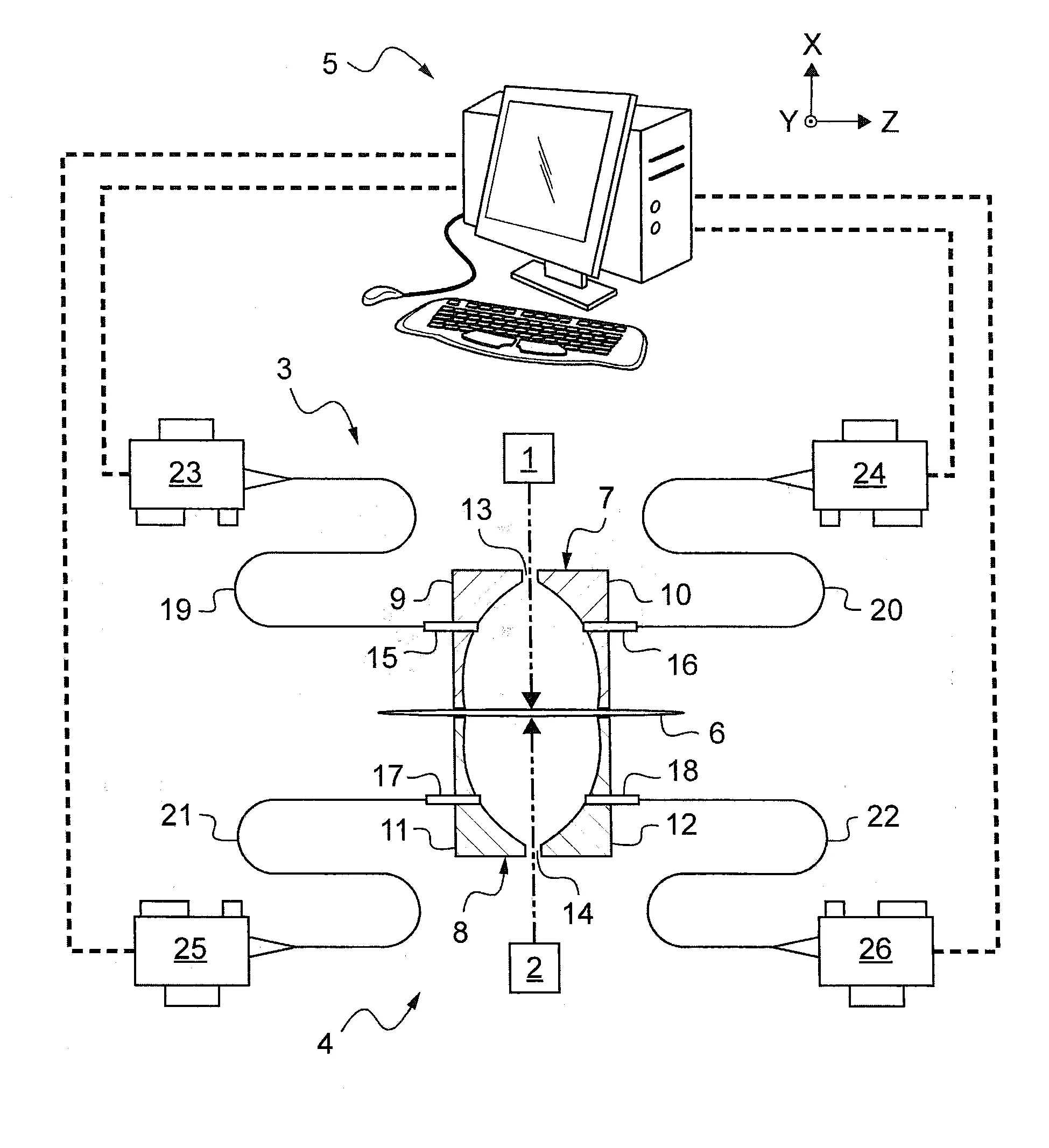 Dispositif d'inspection de plaquettes semi-conductrices a champ noir.