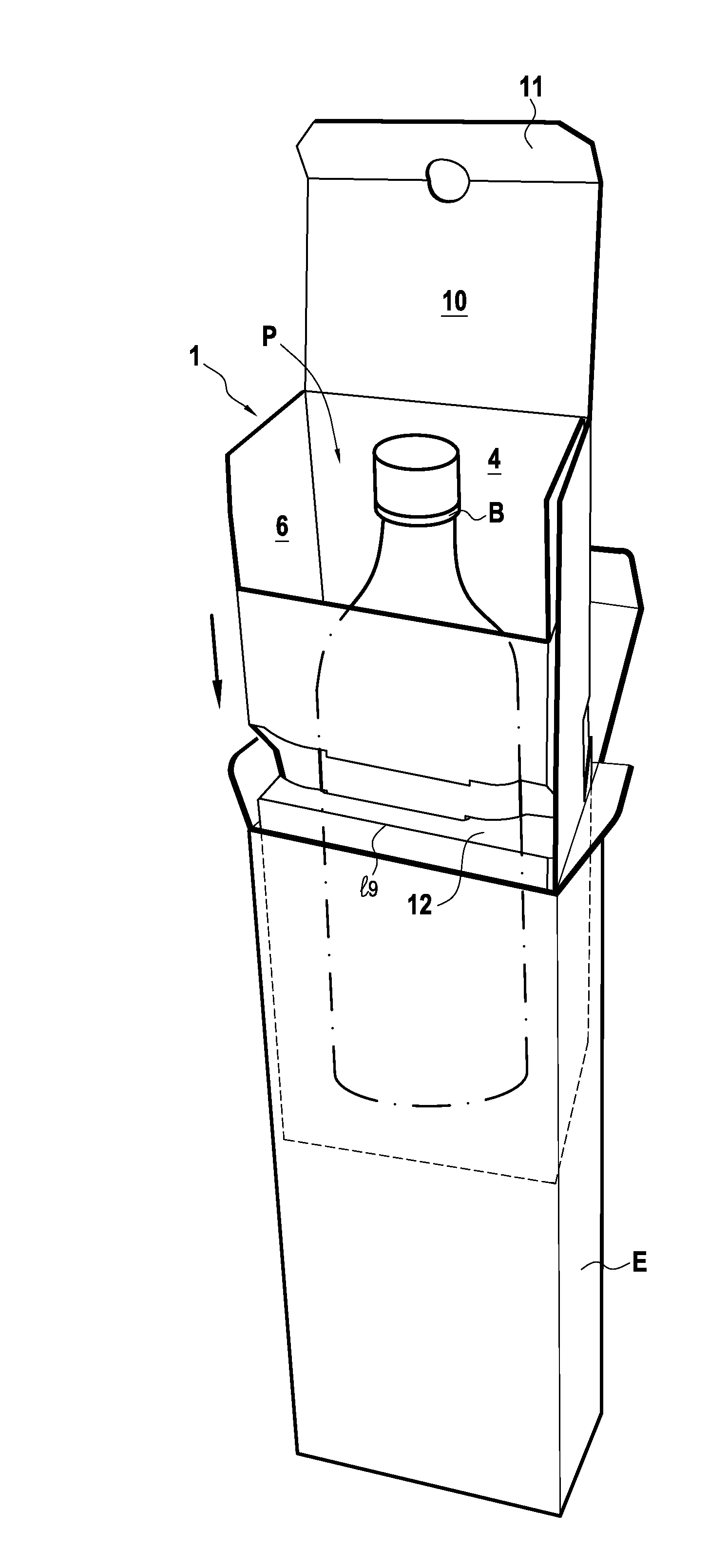 Forme de calage d'un produit et flan predecoupe pour sa realisation