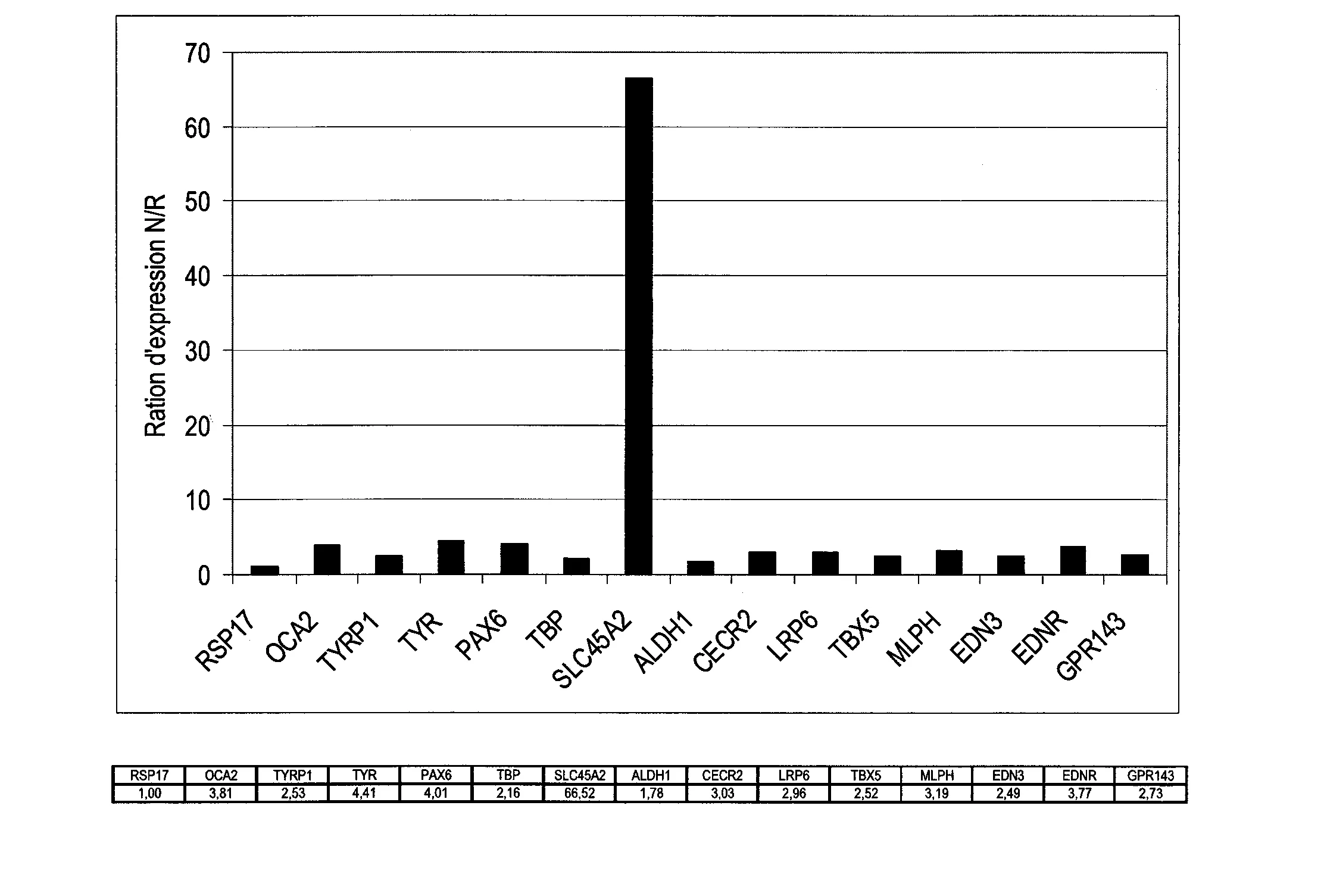 Utilisation du gene slc45a2 pour l'identification d'une population de palmipedes