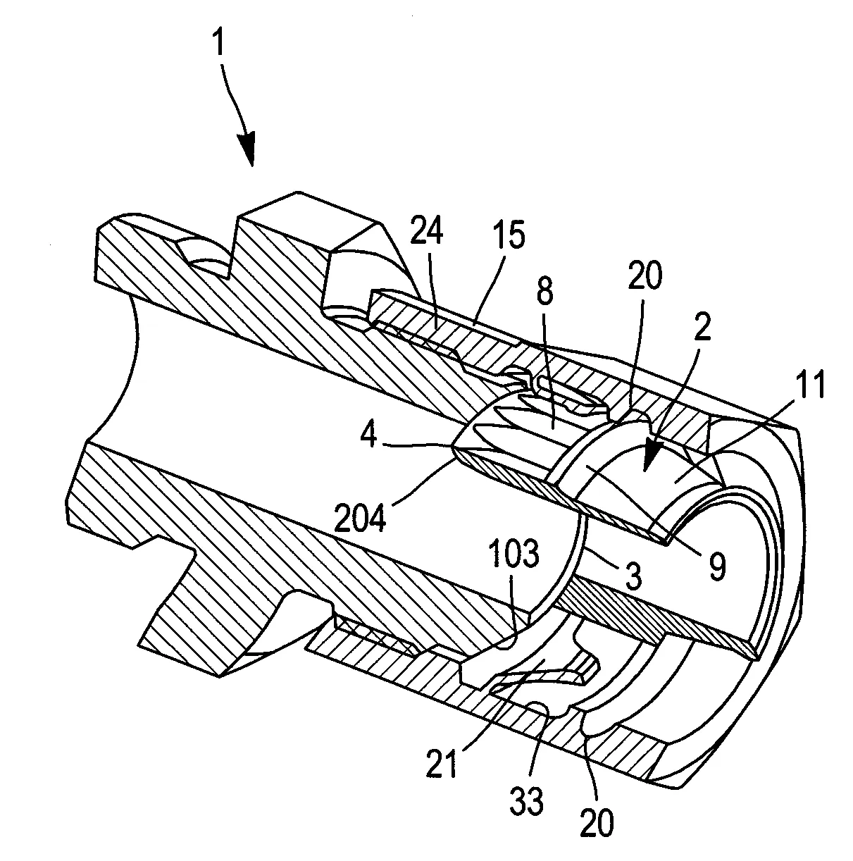 Dispositif de raccordement securise, notamment pour canalisation, embout pour ce dispositif et procede de fabrication d'un ecrou associe.