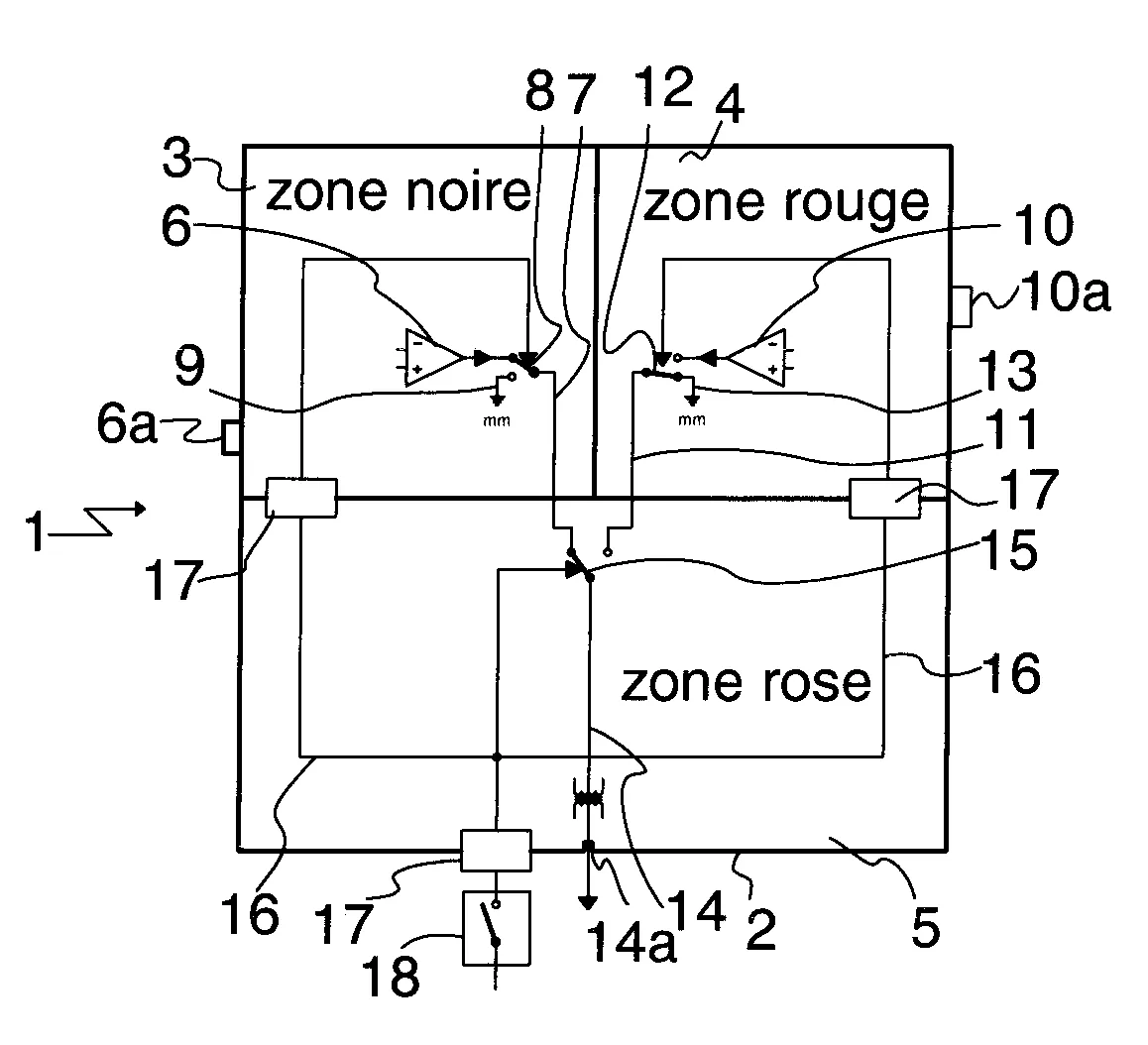 Commutateur pour relier selectivement un recepteur a l'une de deux sources de signaux, et centrale de gestion de communications comportant un tel commutateur
