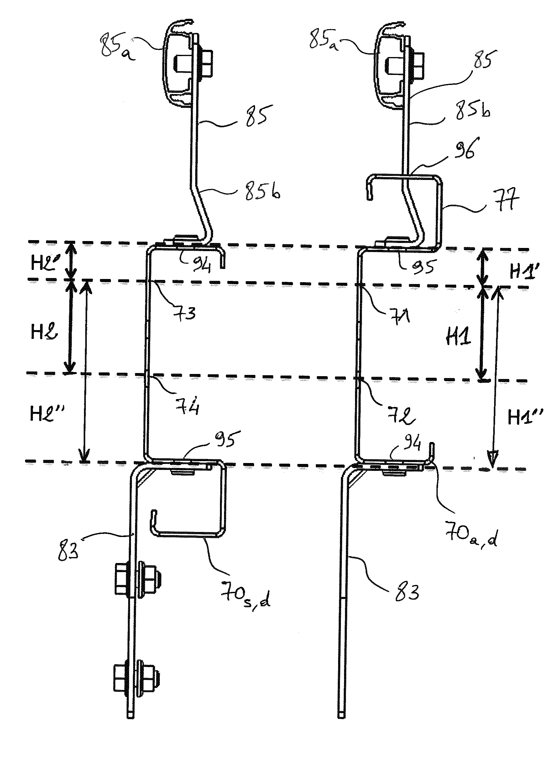 Longeron pour convoyeur, et assemblage comprenant un tel longeron et une pluralite de crochets porte-cables / fixation capot