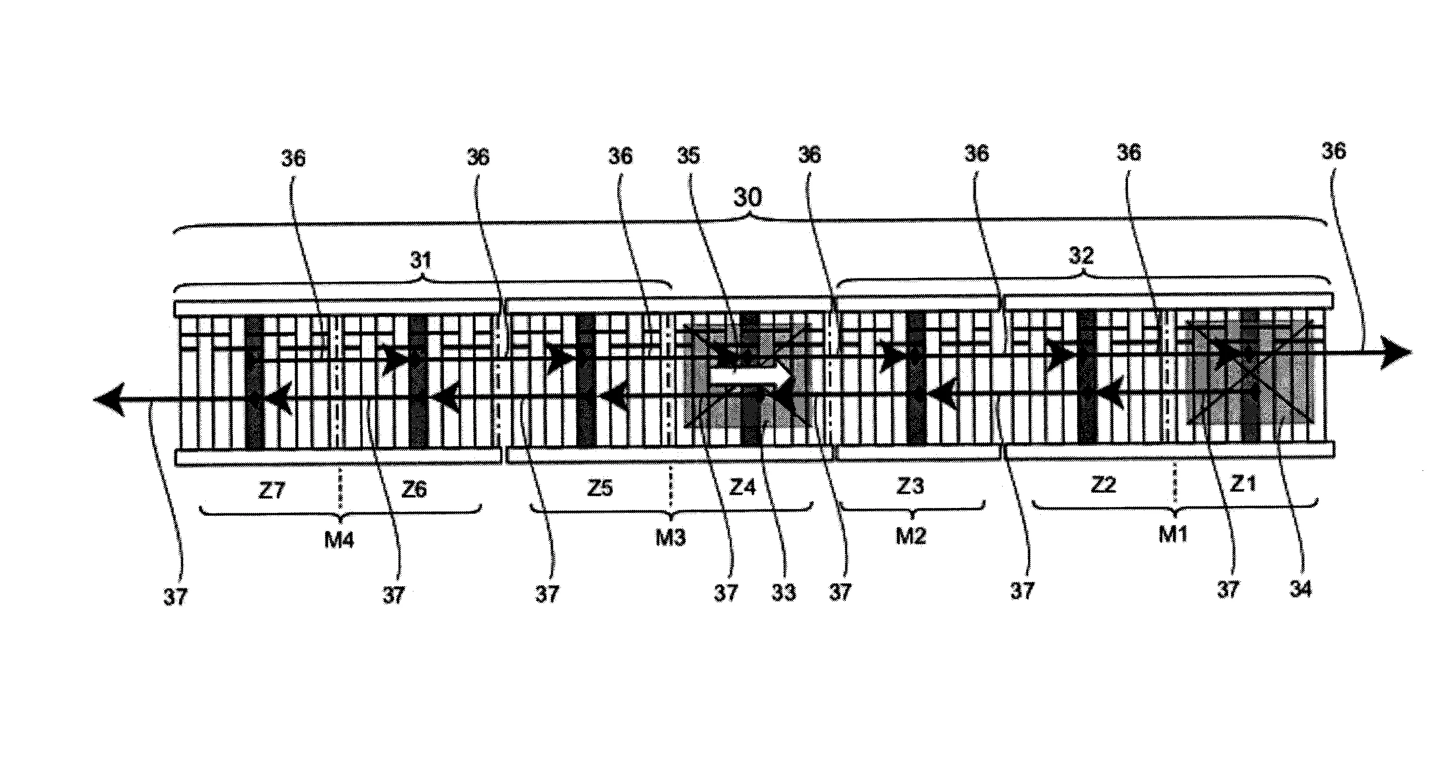 Systeme de convoyage modulaire, dispositif de controle et procede correspondants