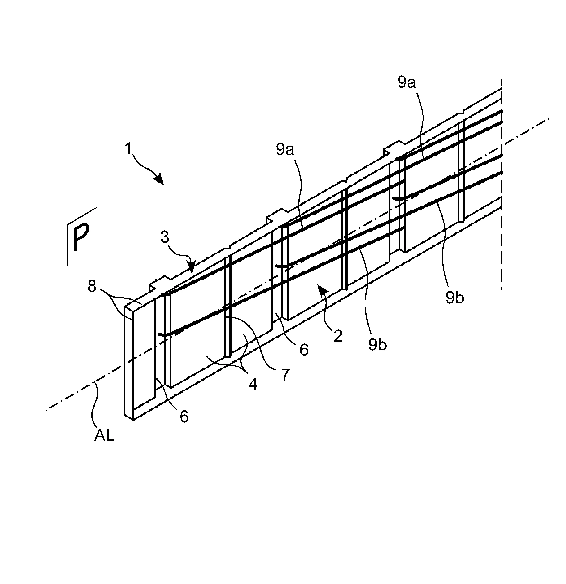 Boite d'attente de fers d'armature d'une structure en beton de type mince