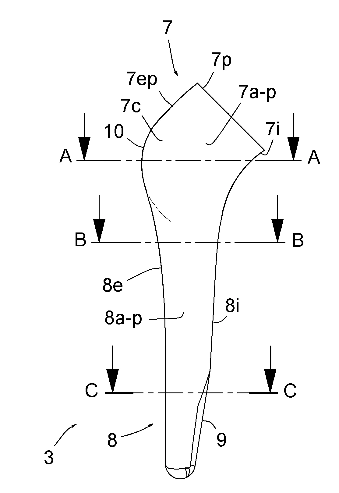 Tige humerale de prothese d'epaule