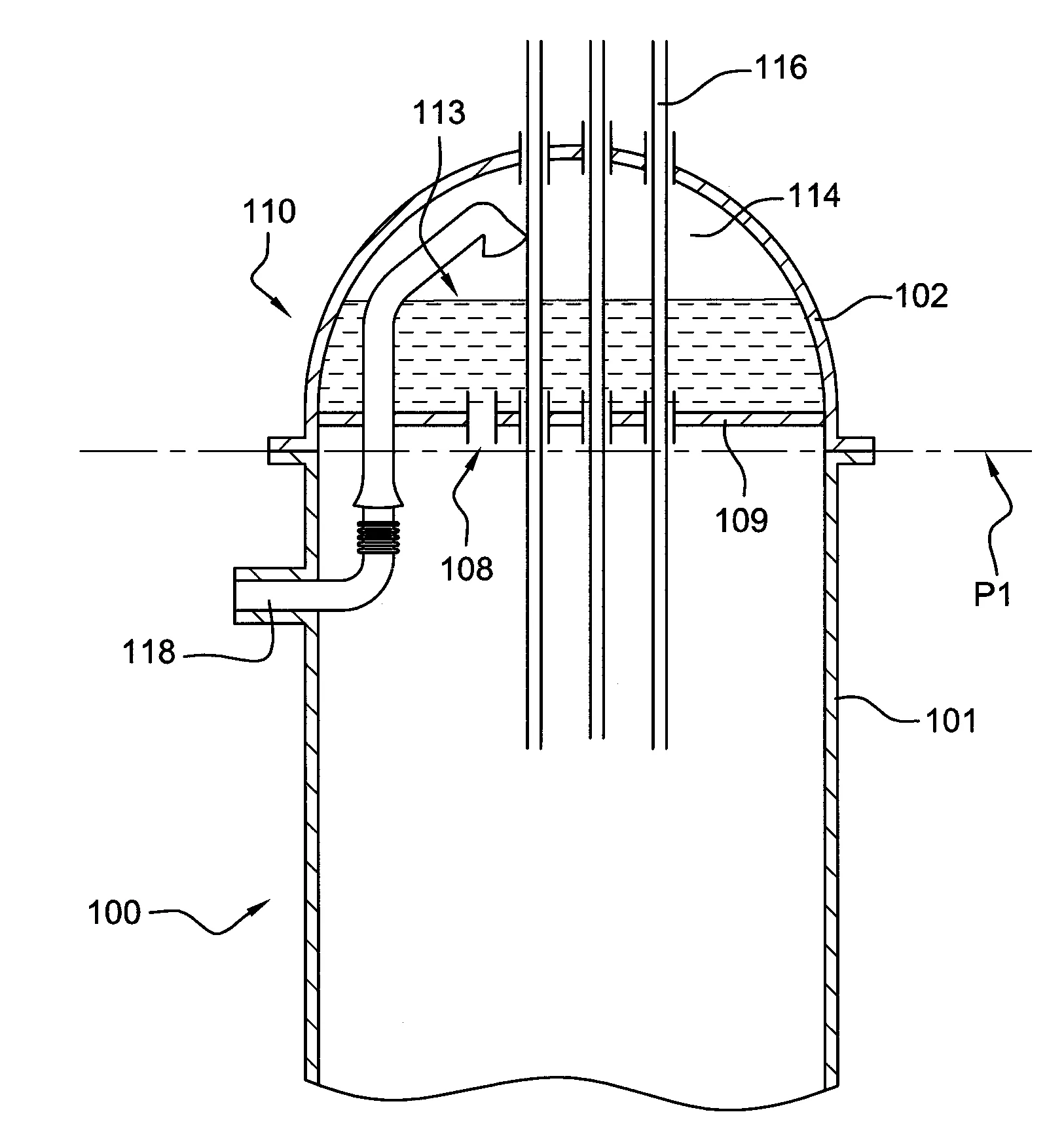 Reacteur nucleaire a eau pressurisee de type integre comportant un pressuriseur integre.