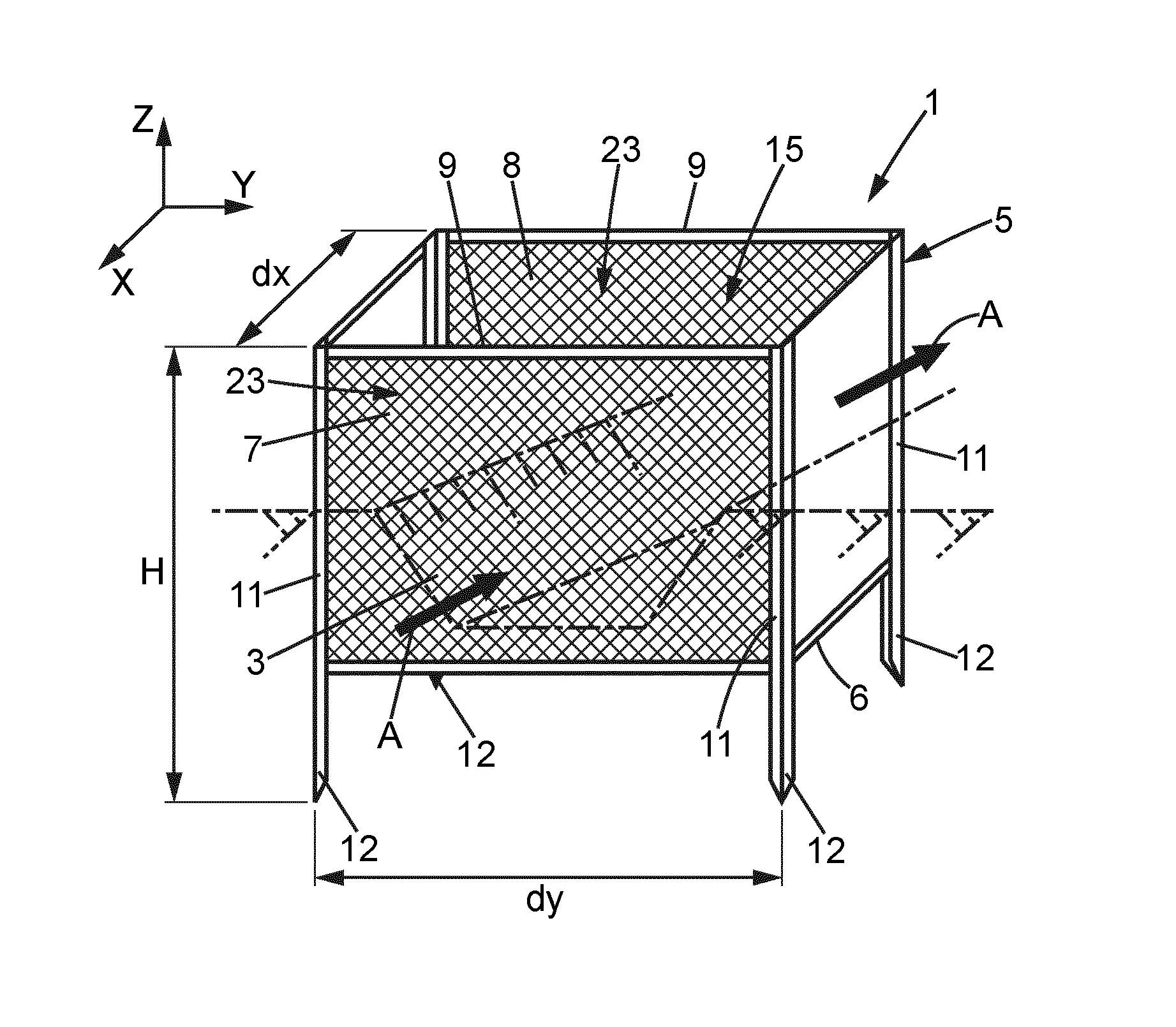 Dispositif de filtration pour installation d'assainissement provisoire sur un chantier de genie civil, caisson et procede d'assainissement provisoire y relatifs