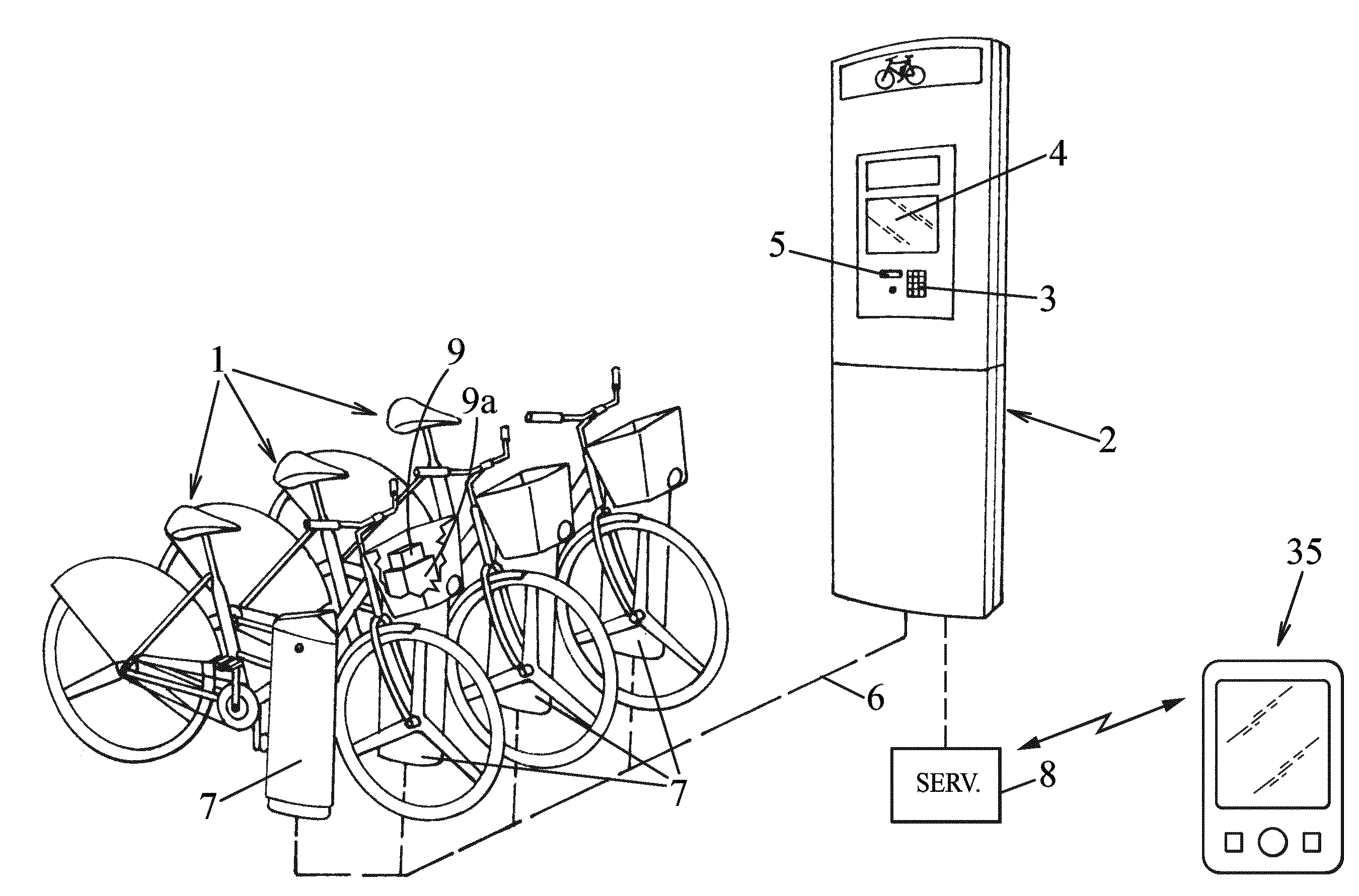 Systeme automatique de stockage de cycles et batterie pour un tel systeme.