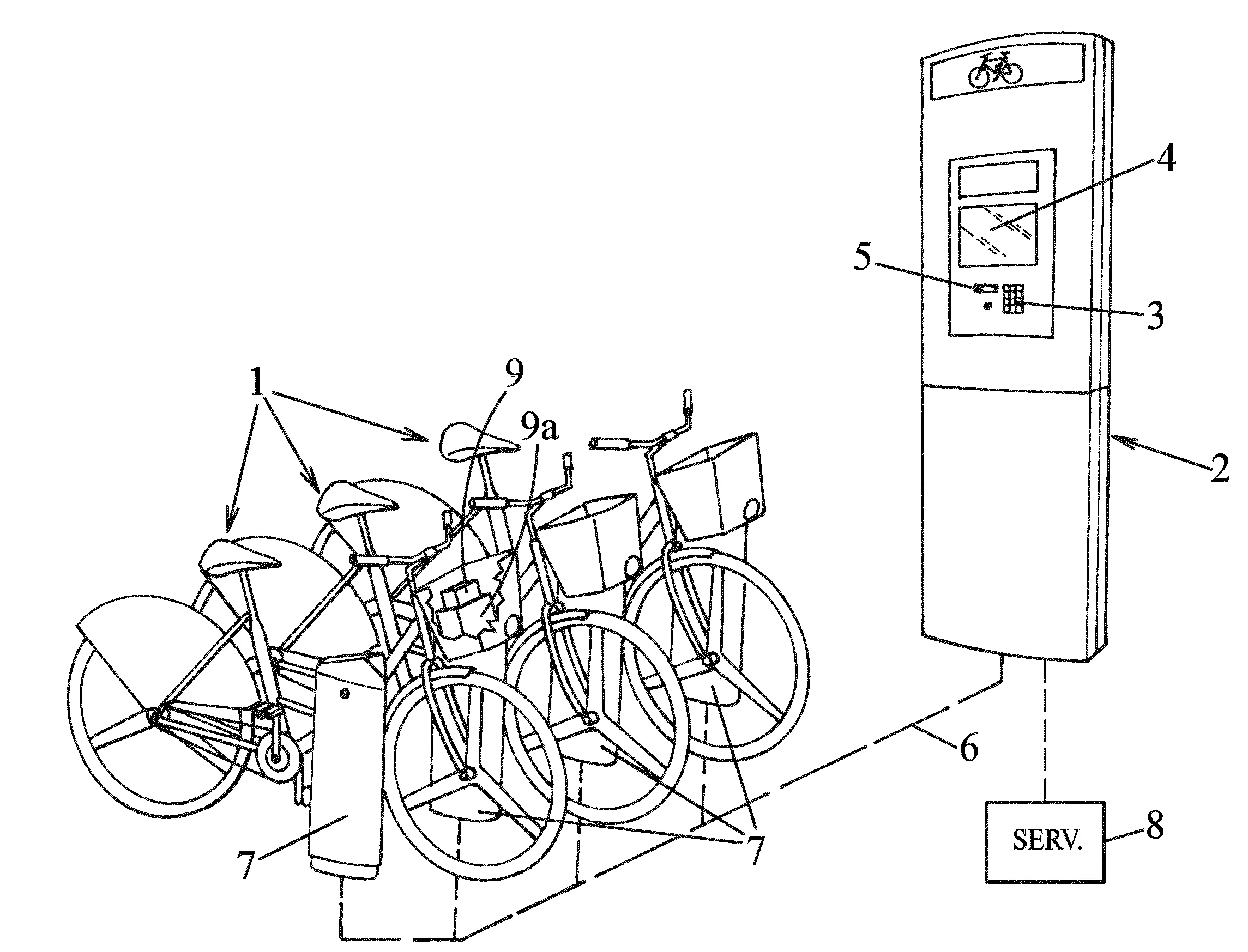 Systeme automatique de stockage de cycles et batterie pour un tel systeme.