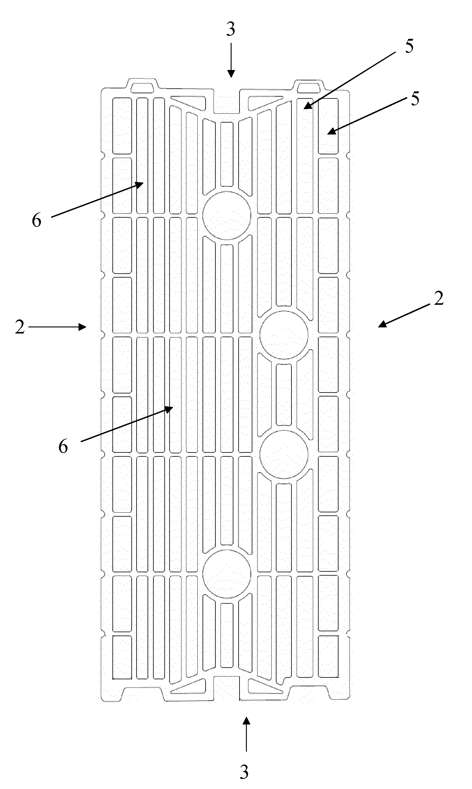 Bloc de construction a alveoles de sections differentes