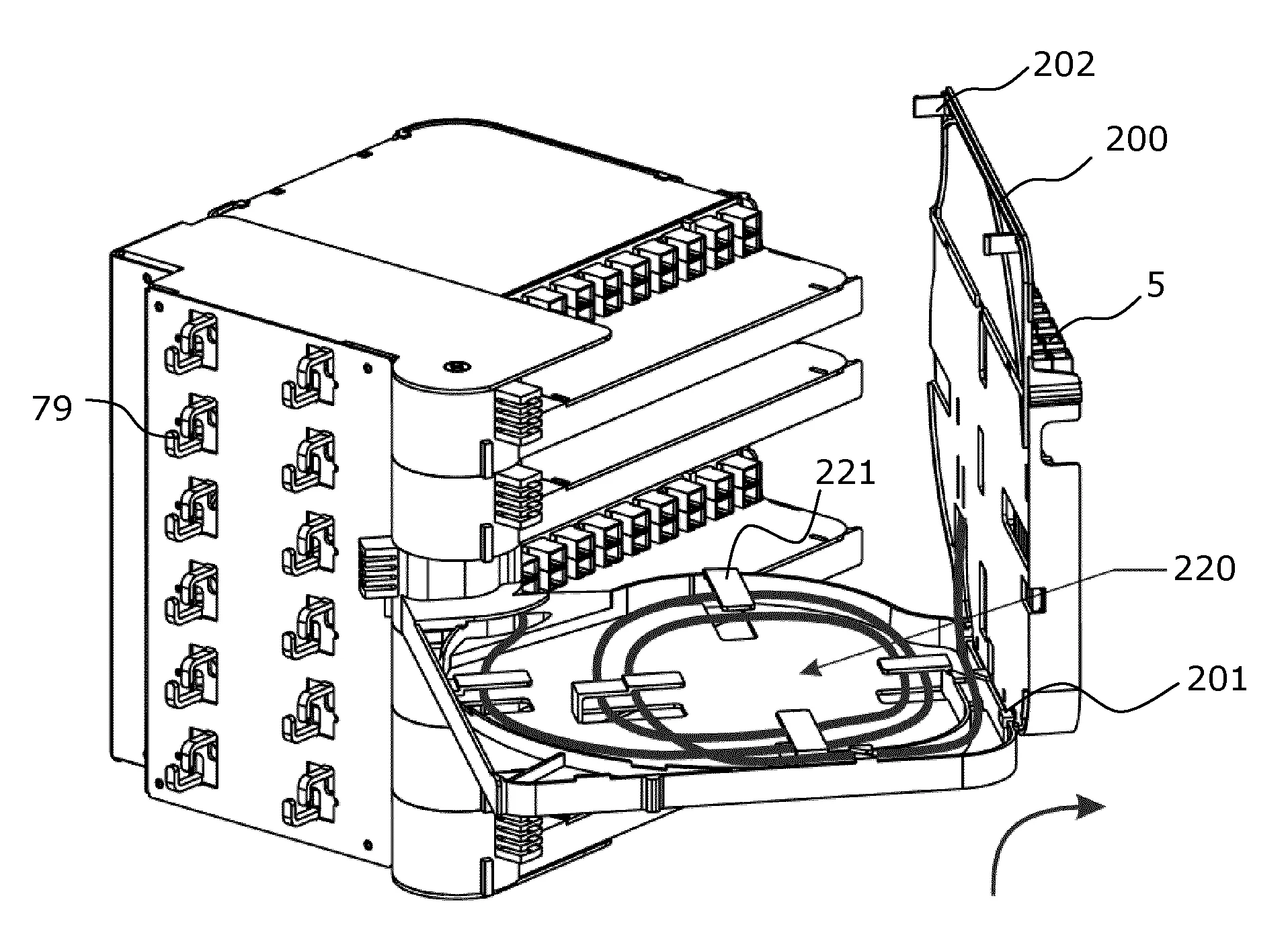 Boitier et dispositif de connexion et de stockage de cable ou fibre de cable, et installation comprenant un tel dispositif fixe sur une poutre