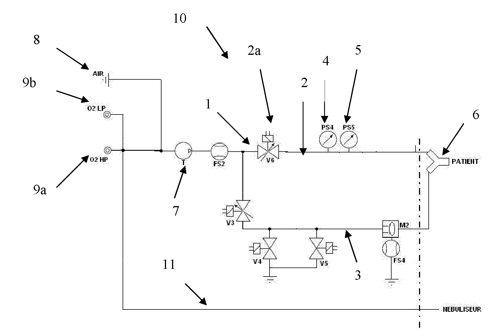 Appareil de ventilation artificielle a capteur de pression absolue et capteur de pression differentielle