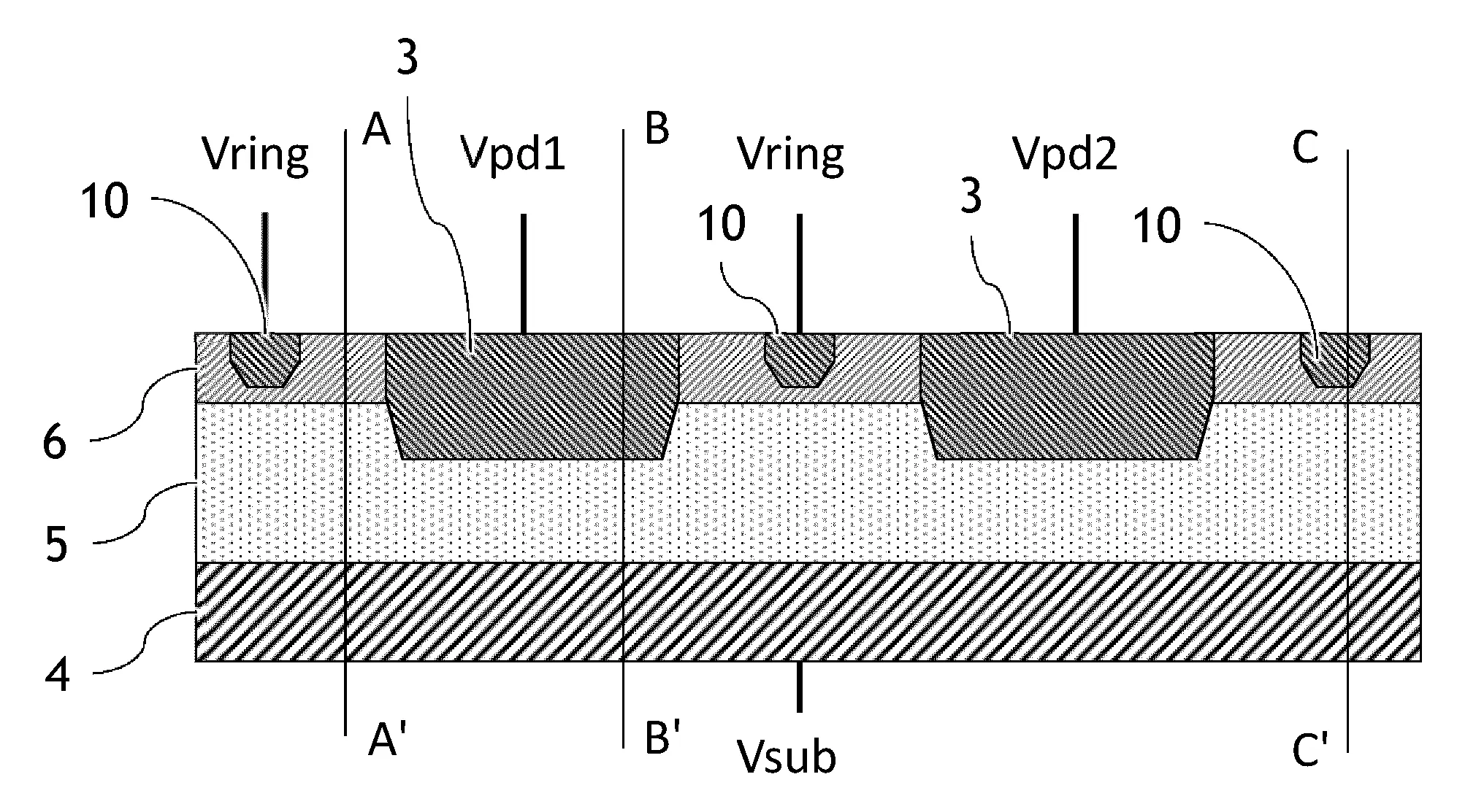Matrice de photodiode a absorption reglable de charge