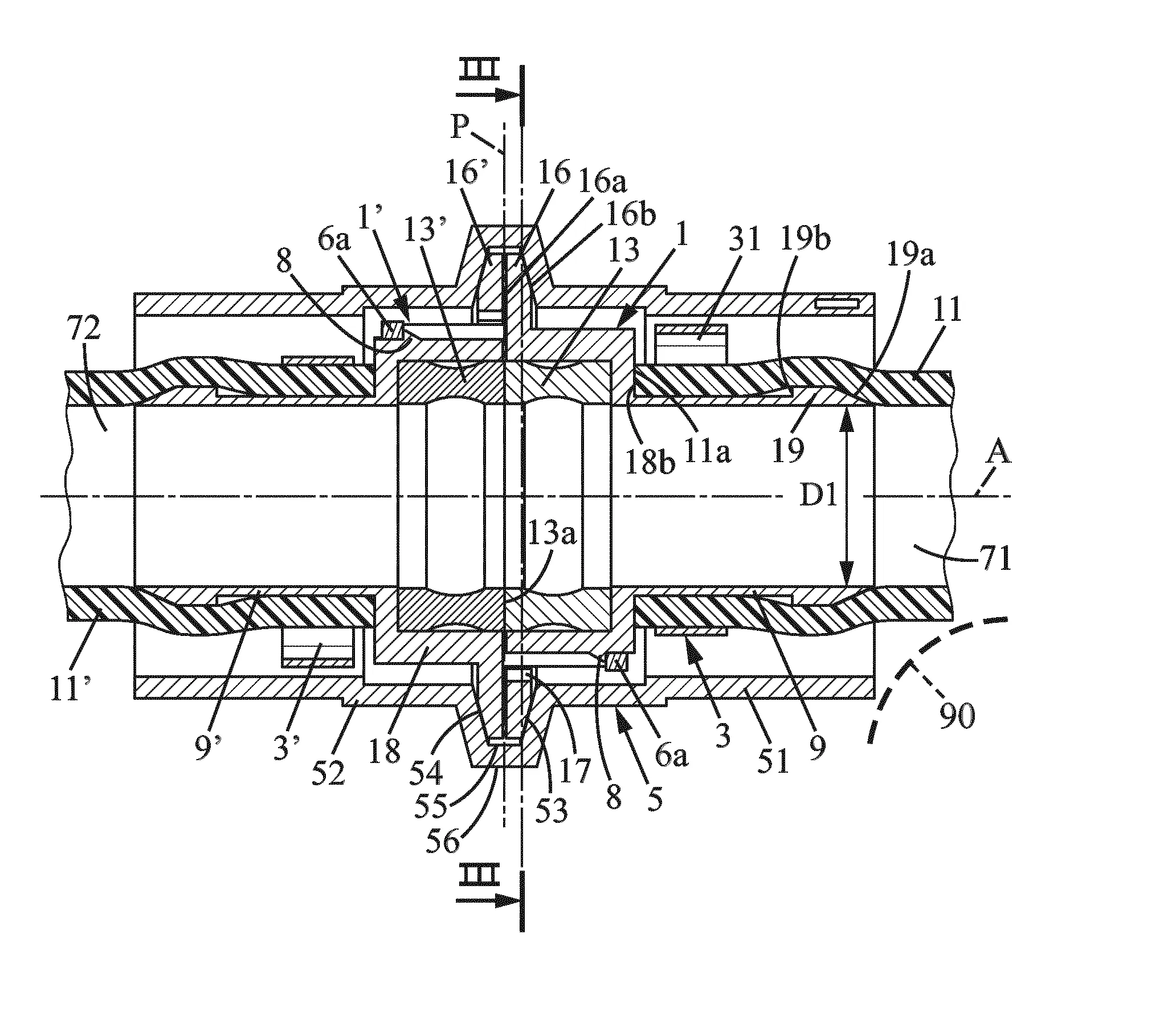 Connecteur fluidique asexue avec collier et protection.