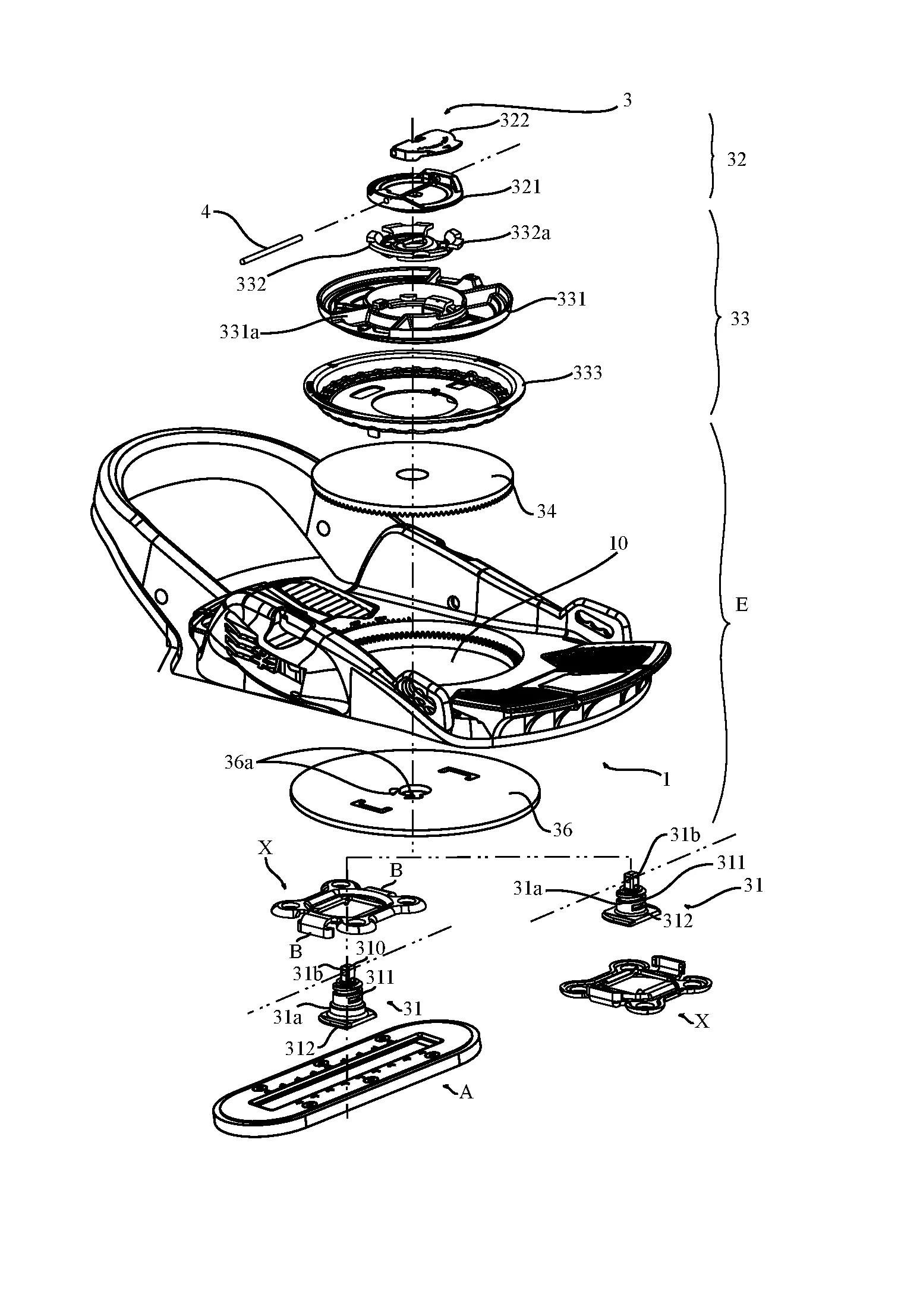Systeme de fixation reglable pour planche de glisse et planche equipee d’un tel systeme