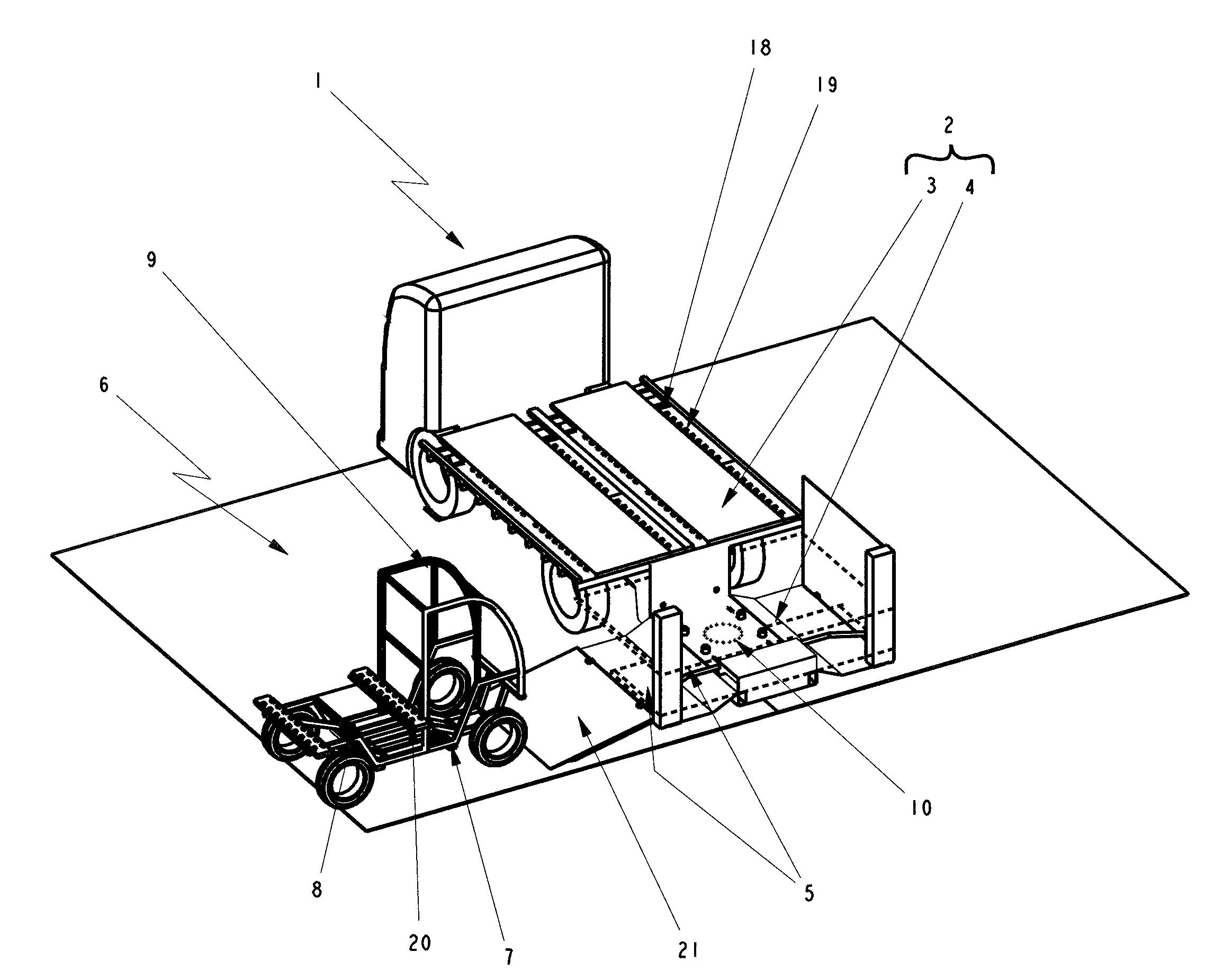 Base logistique mobile, plateau de transport de charge de vehicule et vehicule leger pour la realisation d'une telle base