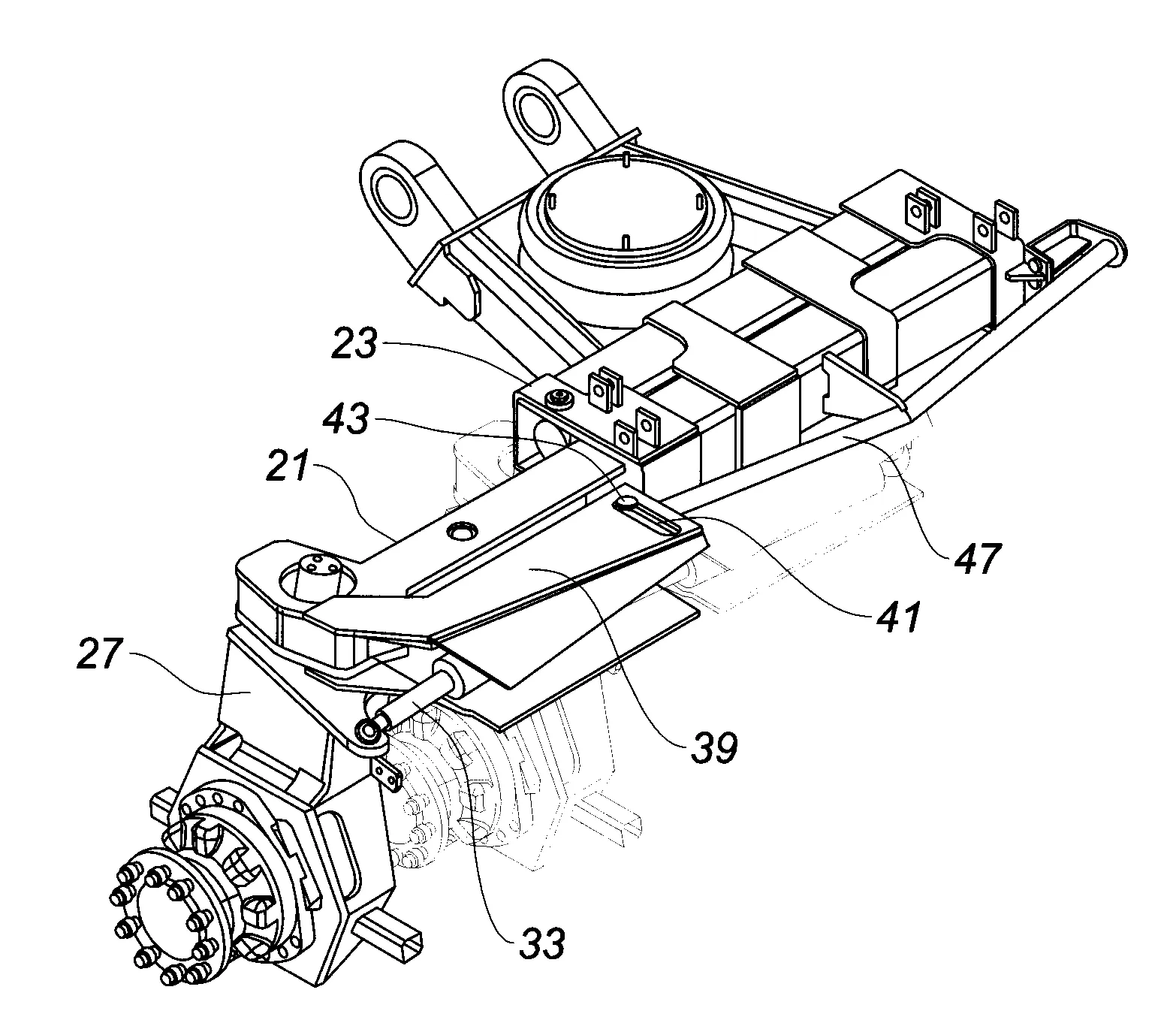 Ensemble comprenant un chassis pour engin a voie variable tel qu’un engin agricole du type pulverisateur ou engin enjambeur