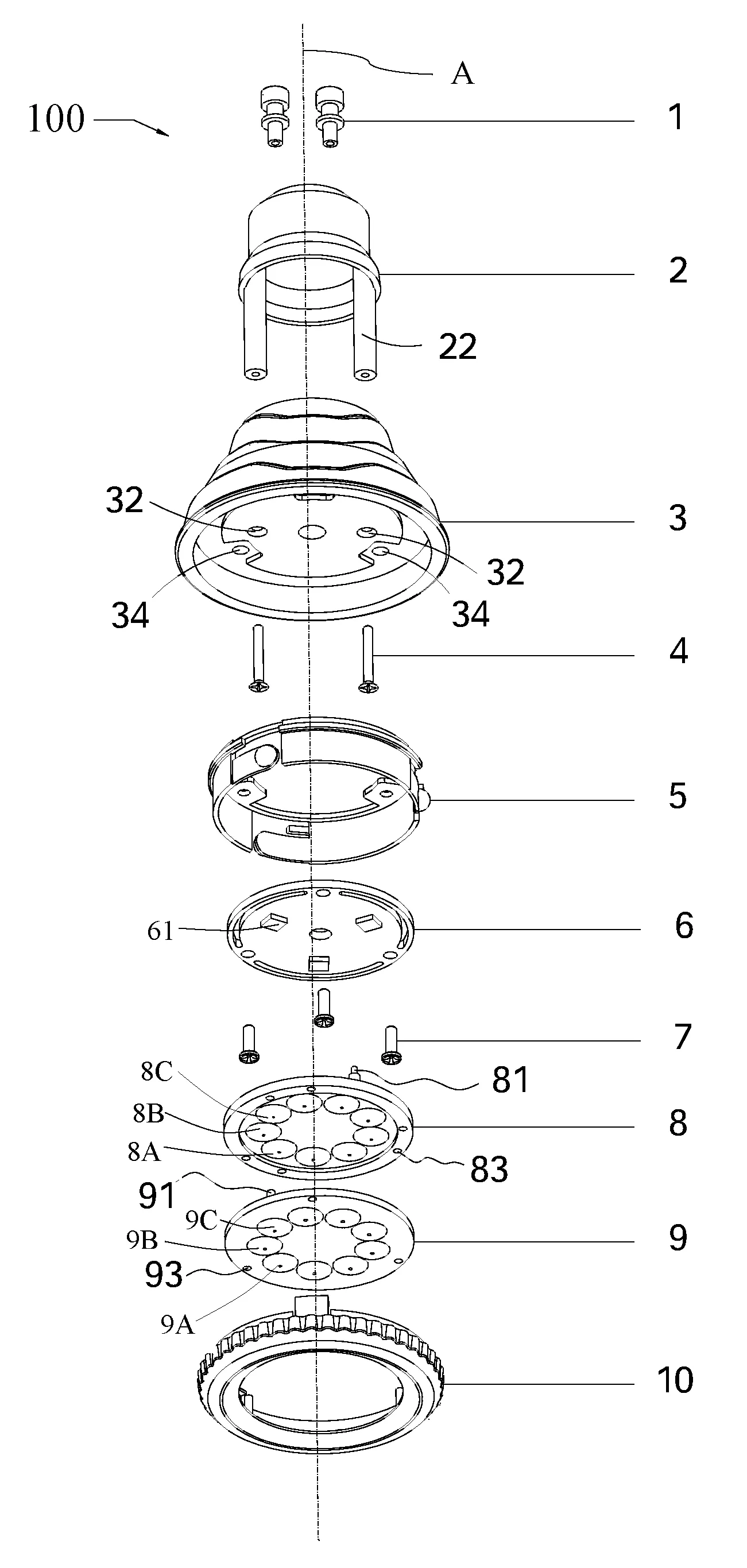 Ampoule a led a angle de diffusion ajustable