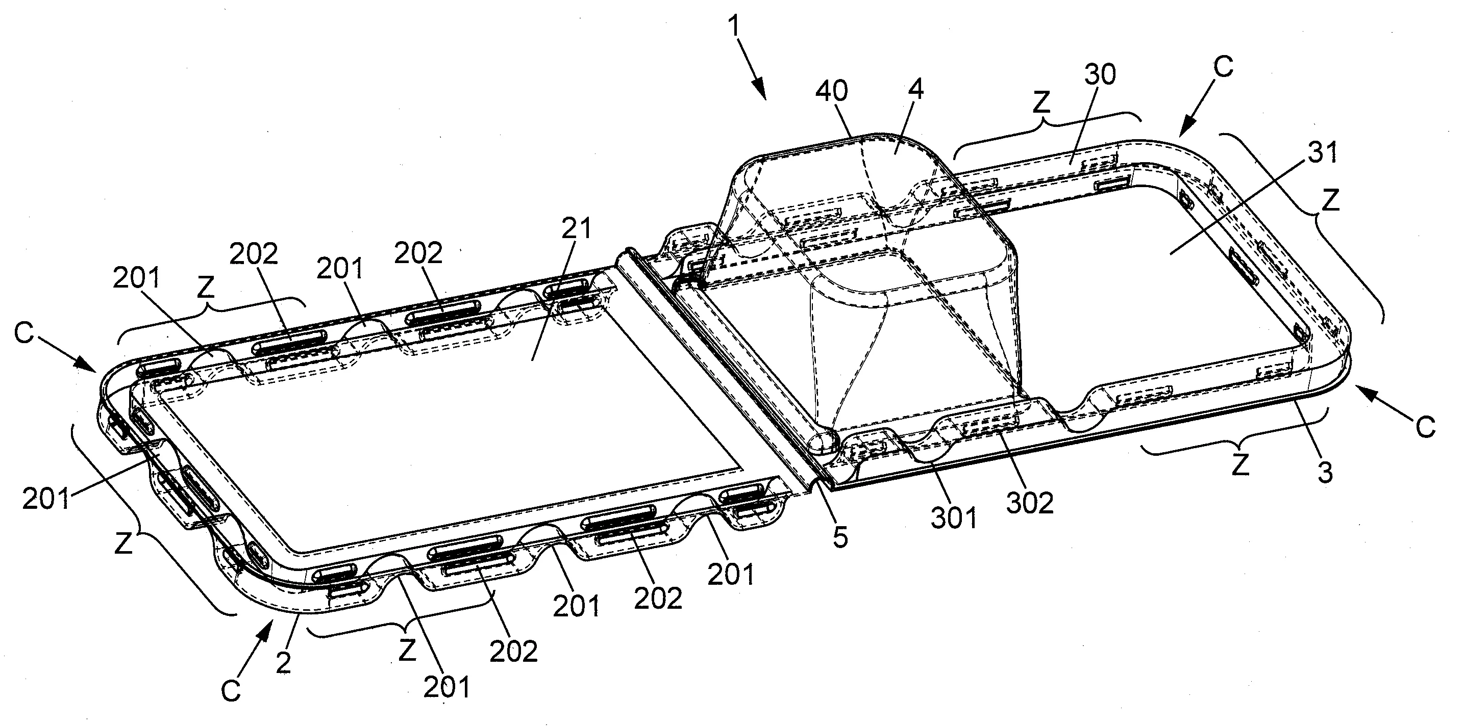 Emballage clipsable en matiere thermoplastique