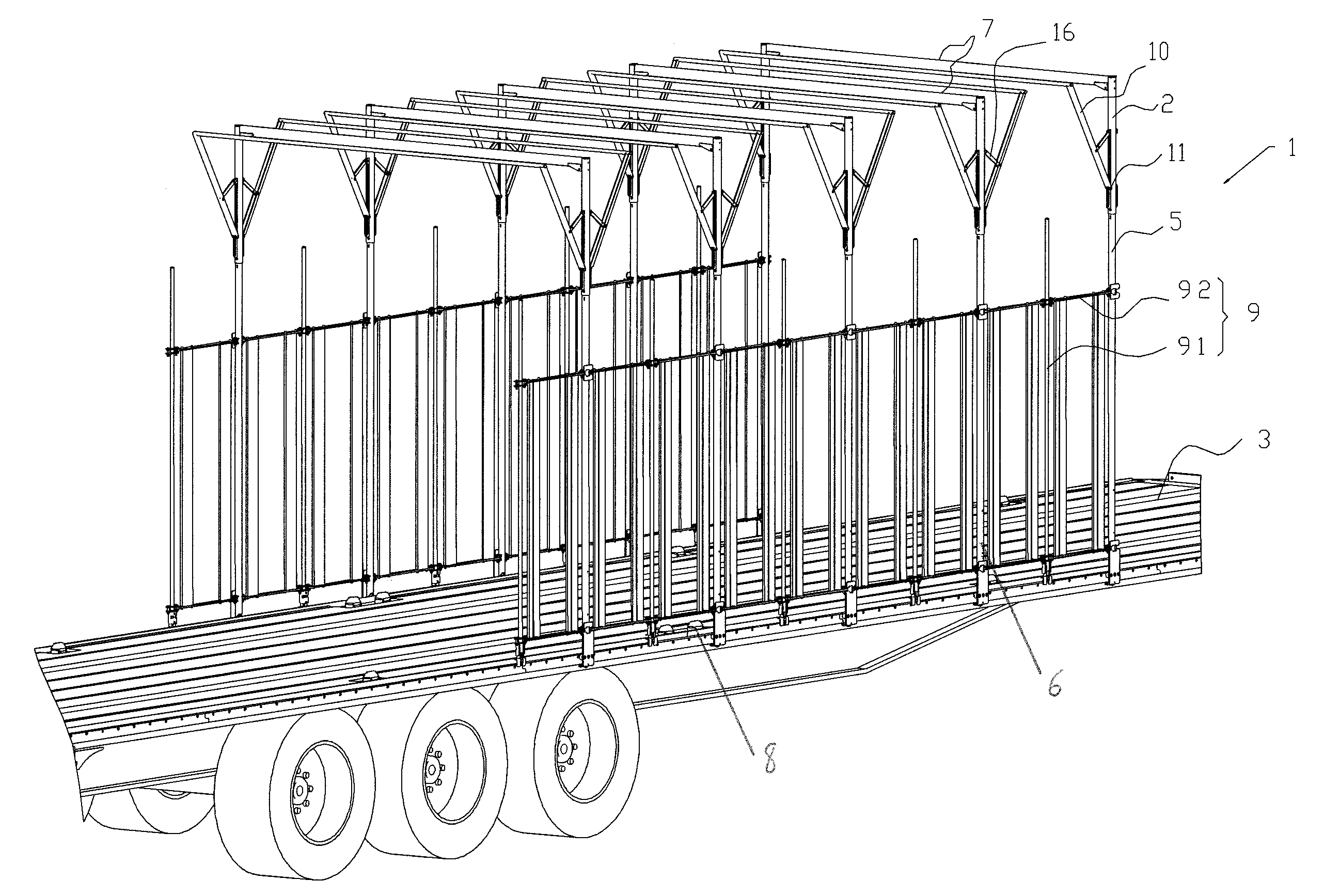 Structure d'abri, en particulier d'un plateau de charge, tel qu'une plateforme de camion, de remorque ou similaire, et abri integrant une telle structure