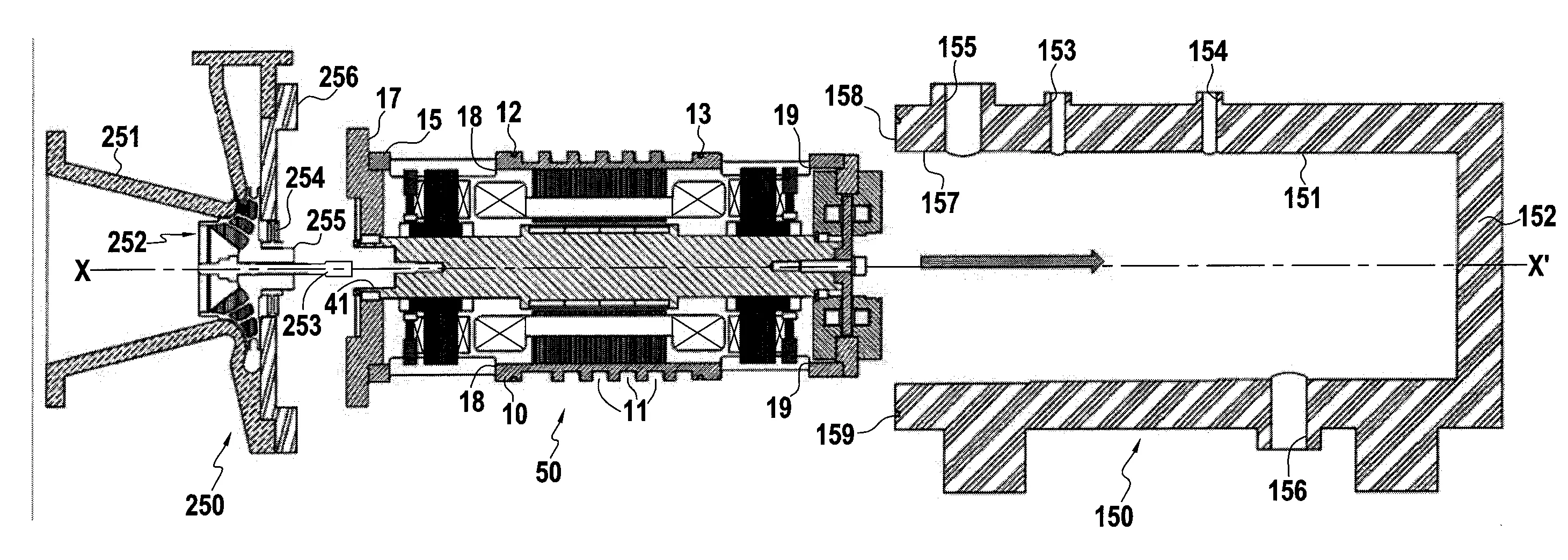 Ensemble modulaire de moteur et paliers magnetiques et procede de fabrication