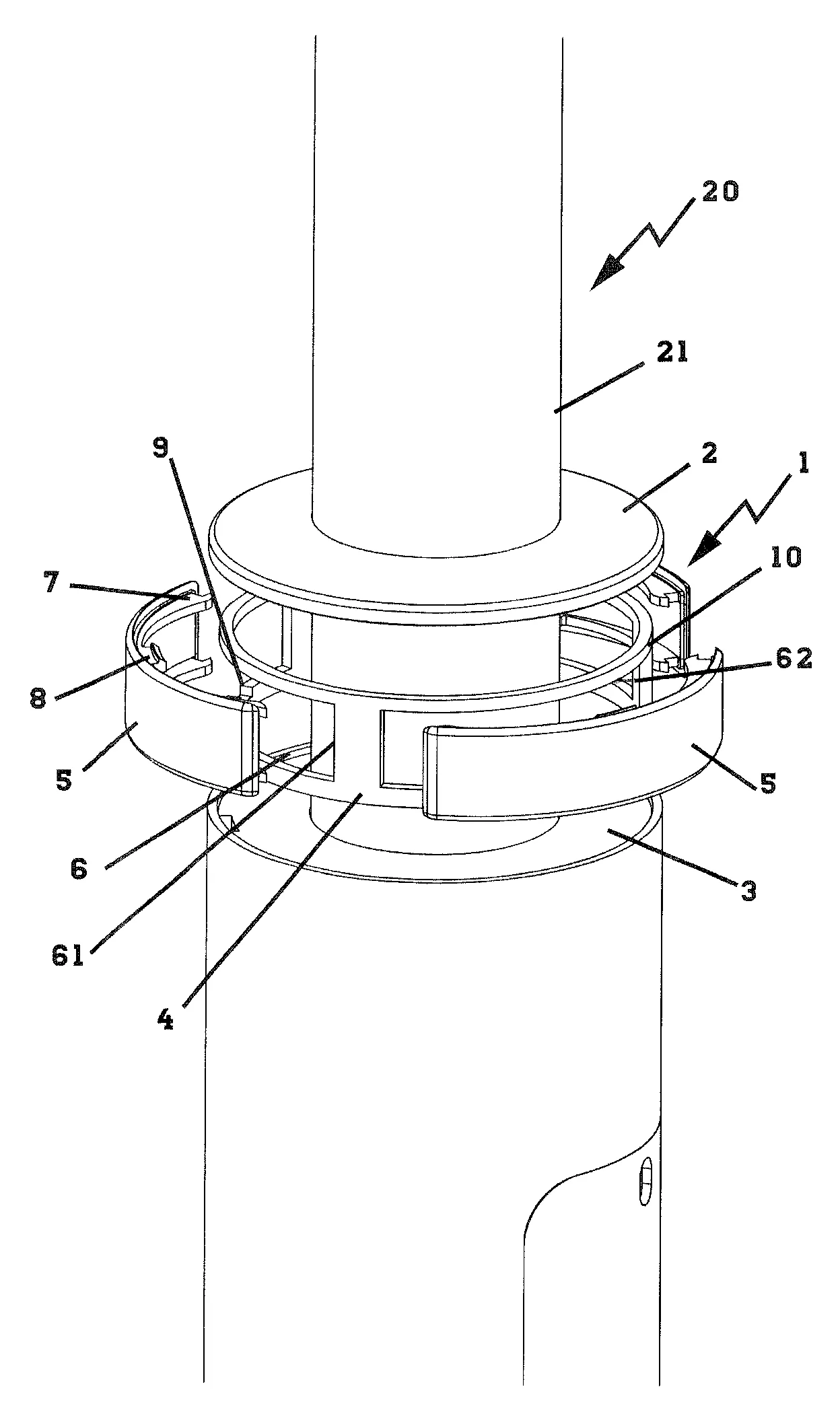 Cage annulaire pour mat d'eclairage, element de fermeture de ladite cage et mat integrant une telle cage