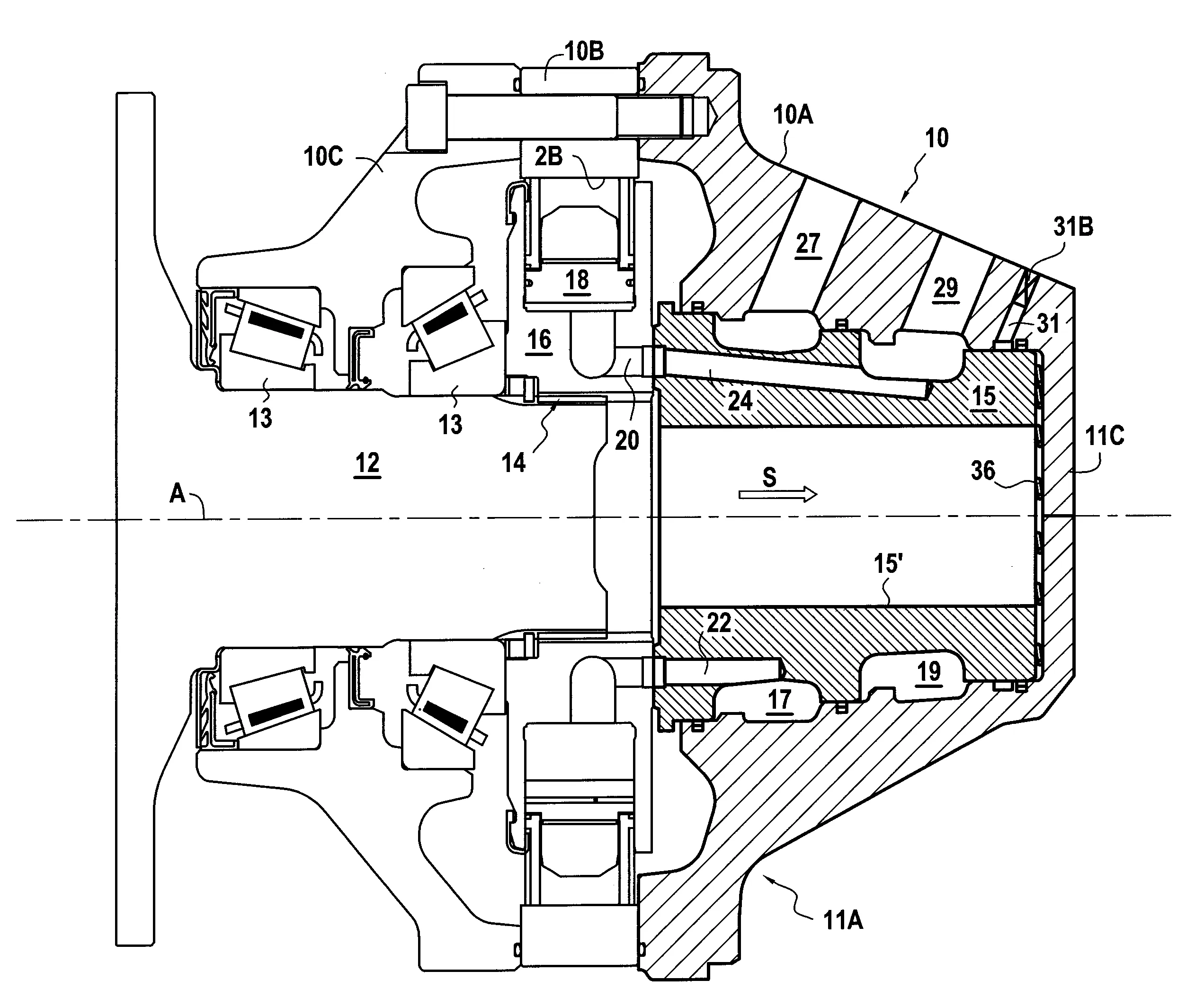 Dispositif de carter de distribution pour une machine hydraulique