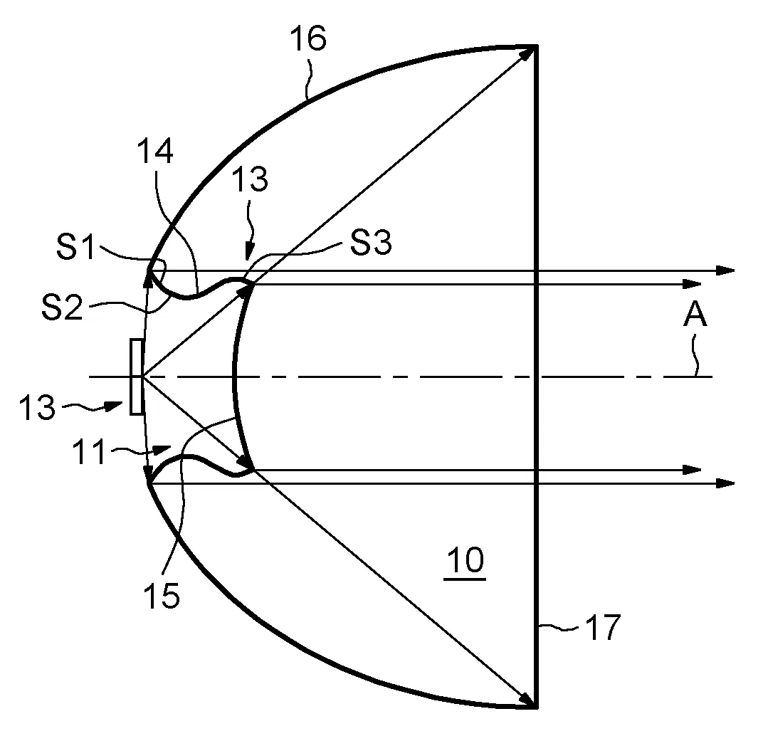 Dispositif optique pour projecteur d'eclairage et/ou de signalisation pour aeronef et projecteur comprenant un tel dispositif optique
