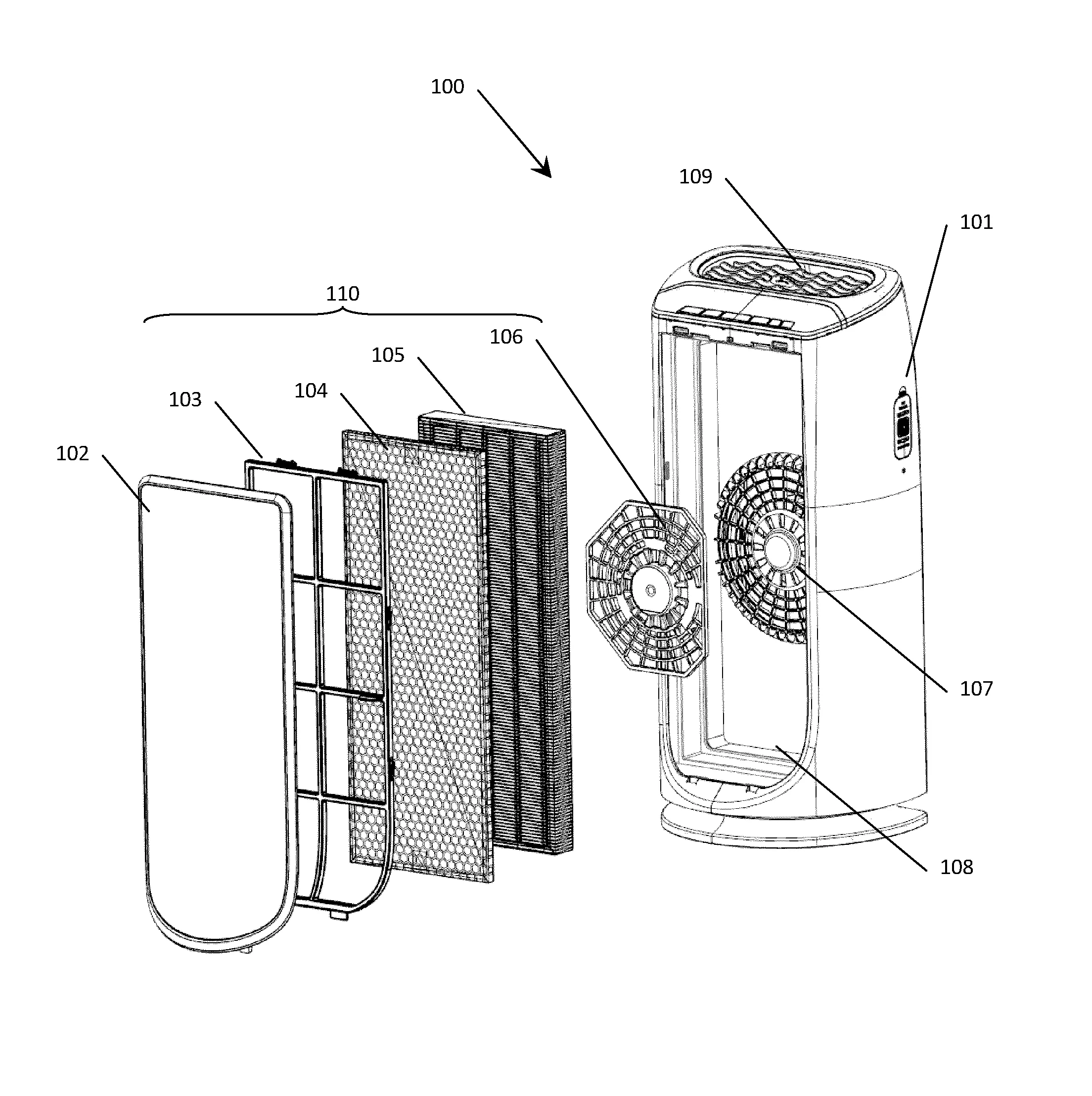Dispositif de filtration pour appareil de purification d’air