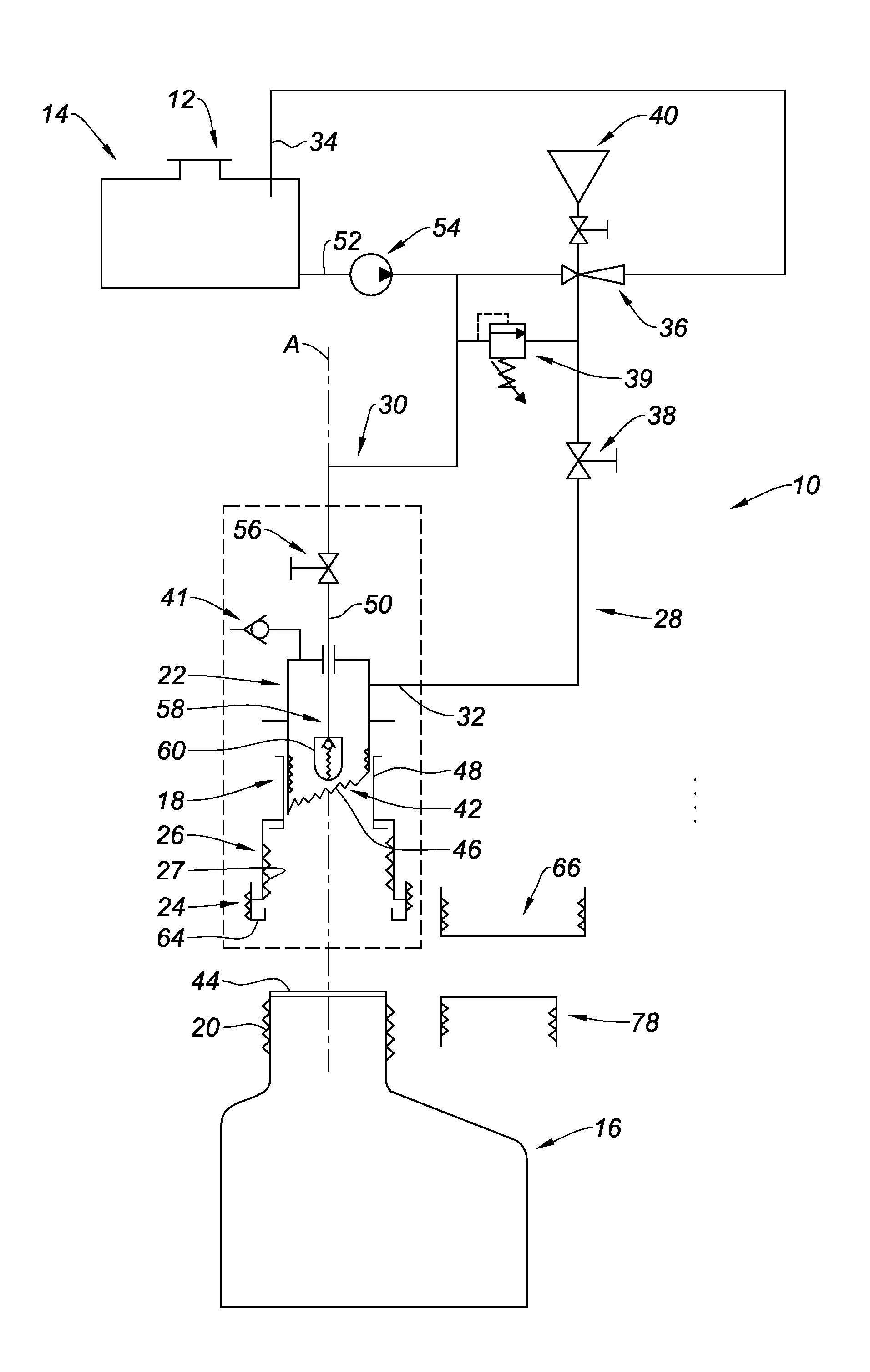 <p>dispositif pour le transfert d’un liquide depuis un bidon jusqu’a une cuve de facon etanche</p>