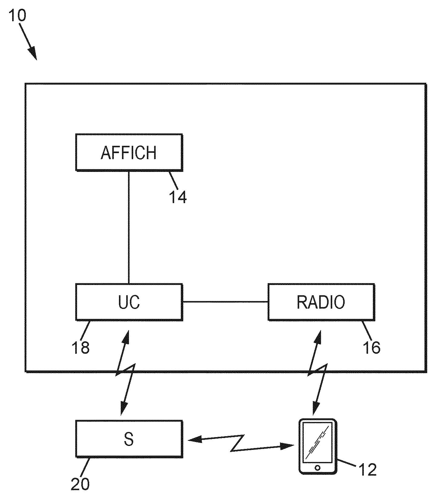 Mobilier urbain equipe d'une balise radio