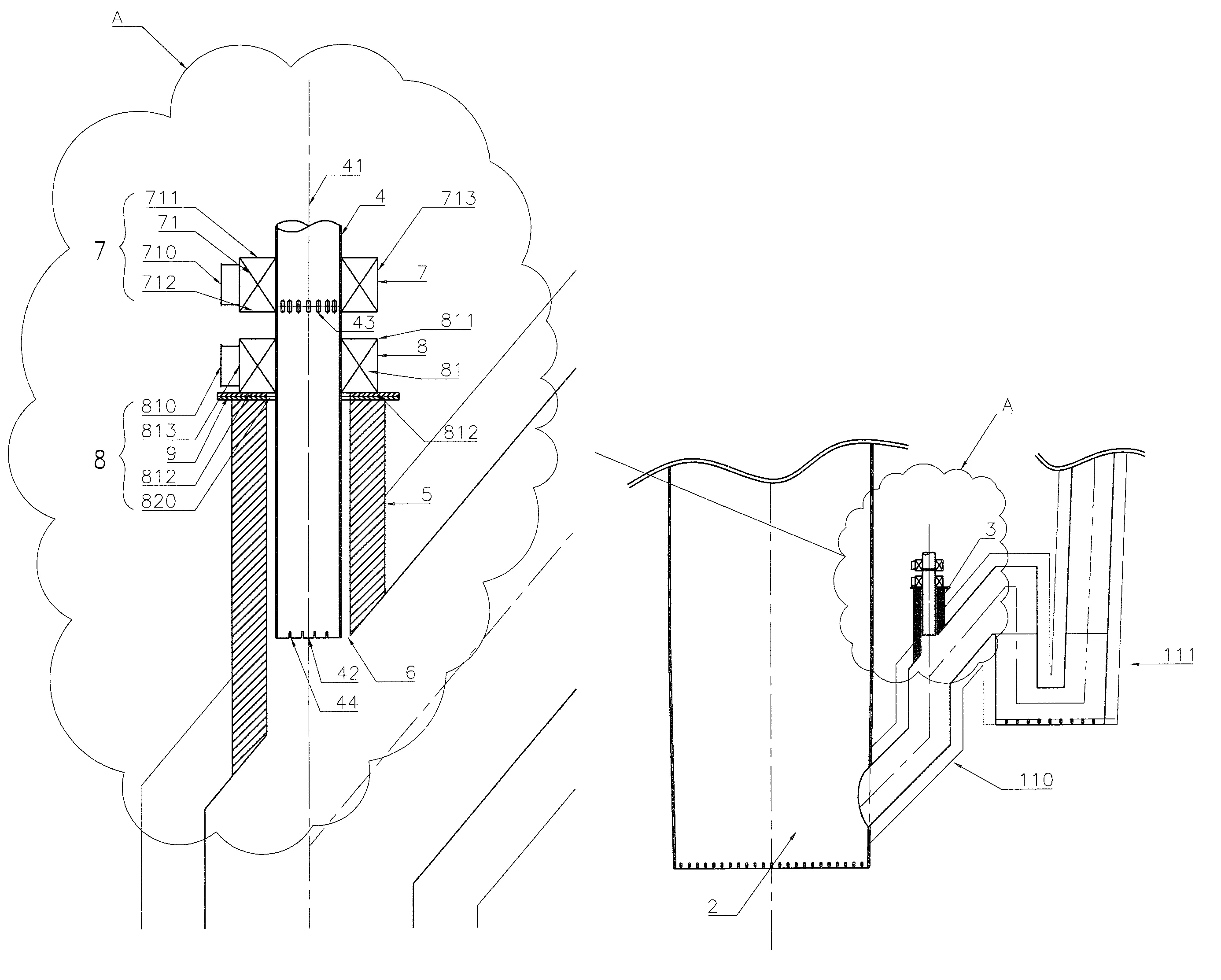 Installation a lit fluidise, de preference circulant
