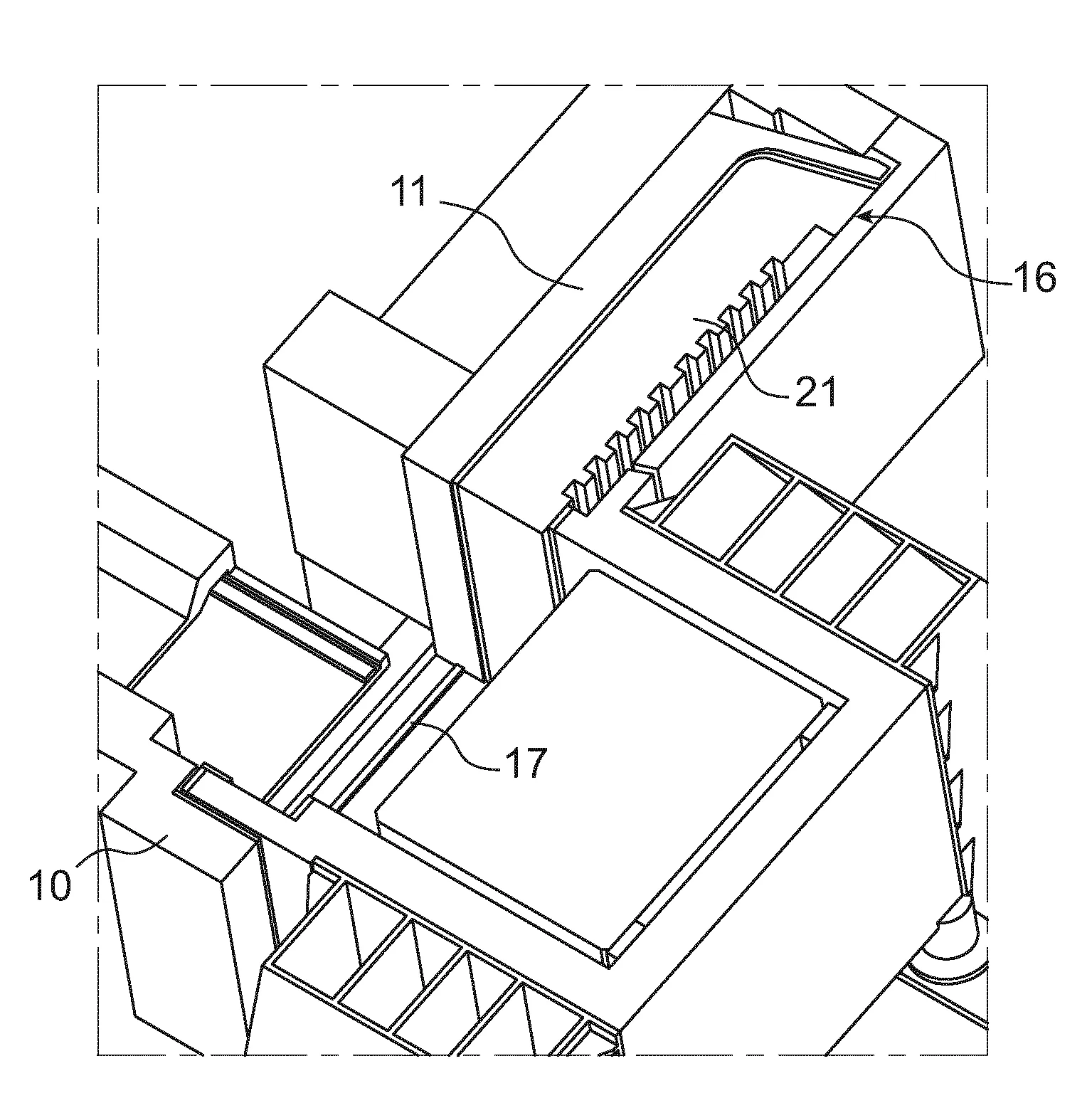 Systeme de transfert etanche a portes coulissantes 
entre une enceinte et un conteneur