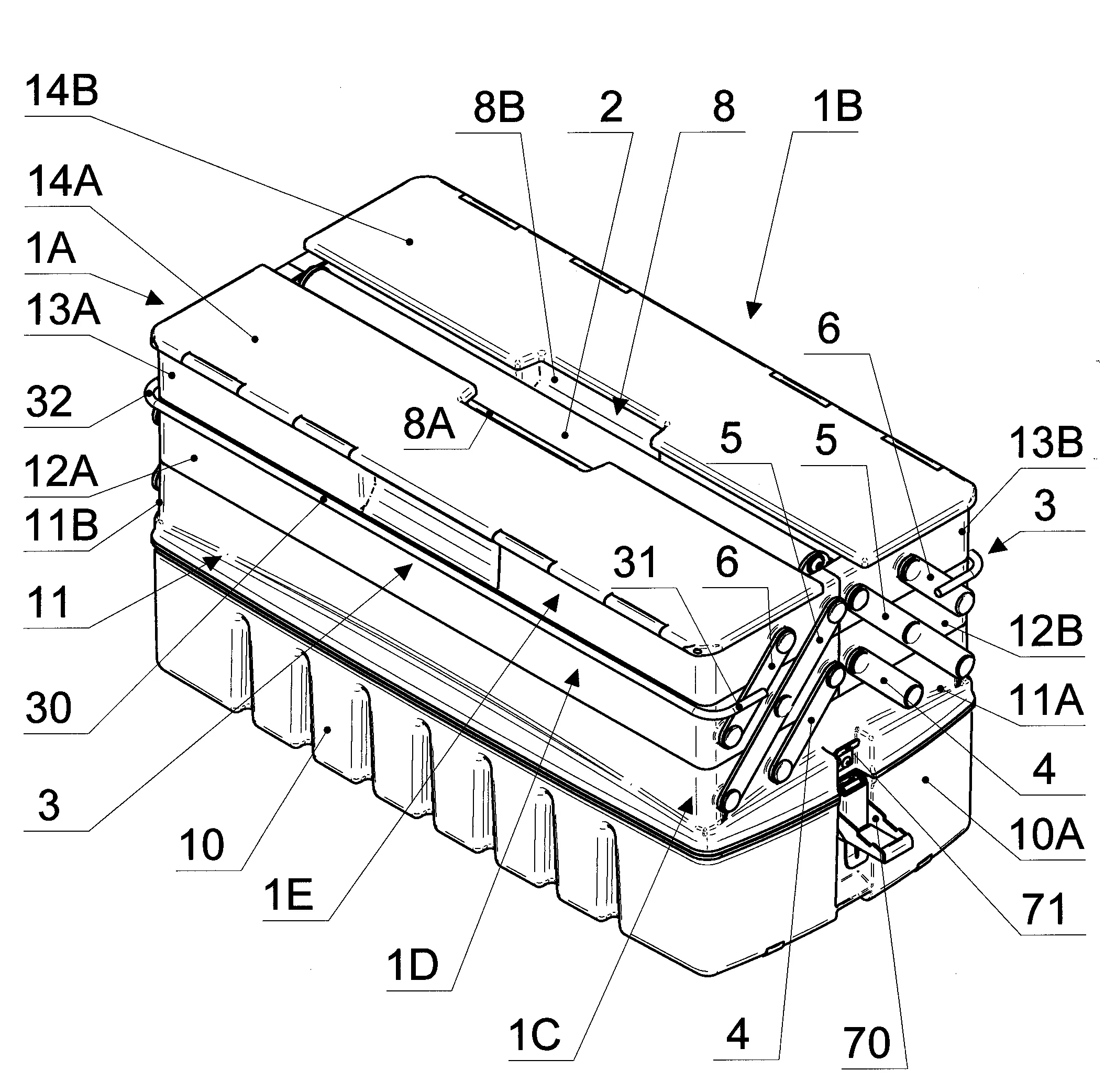 Caisse a ouverture de type accordeon, notamment caisse a outils