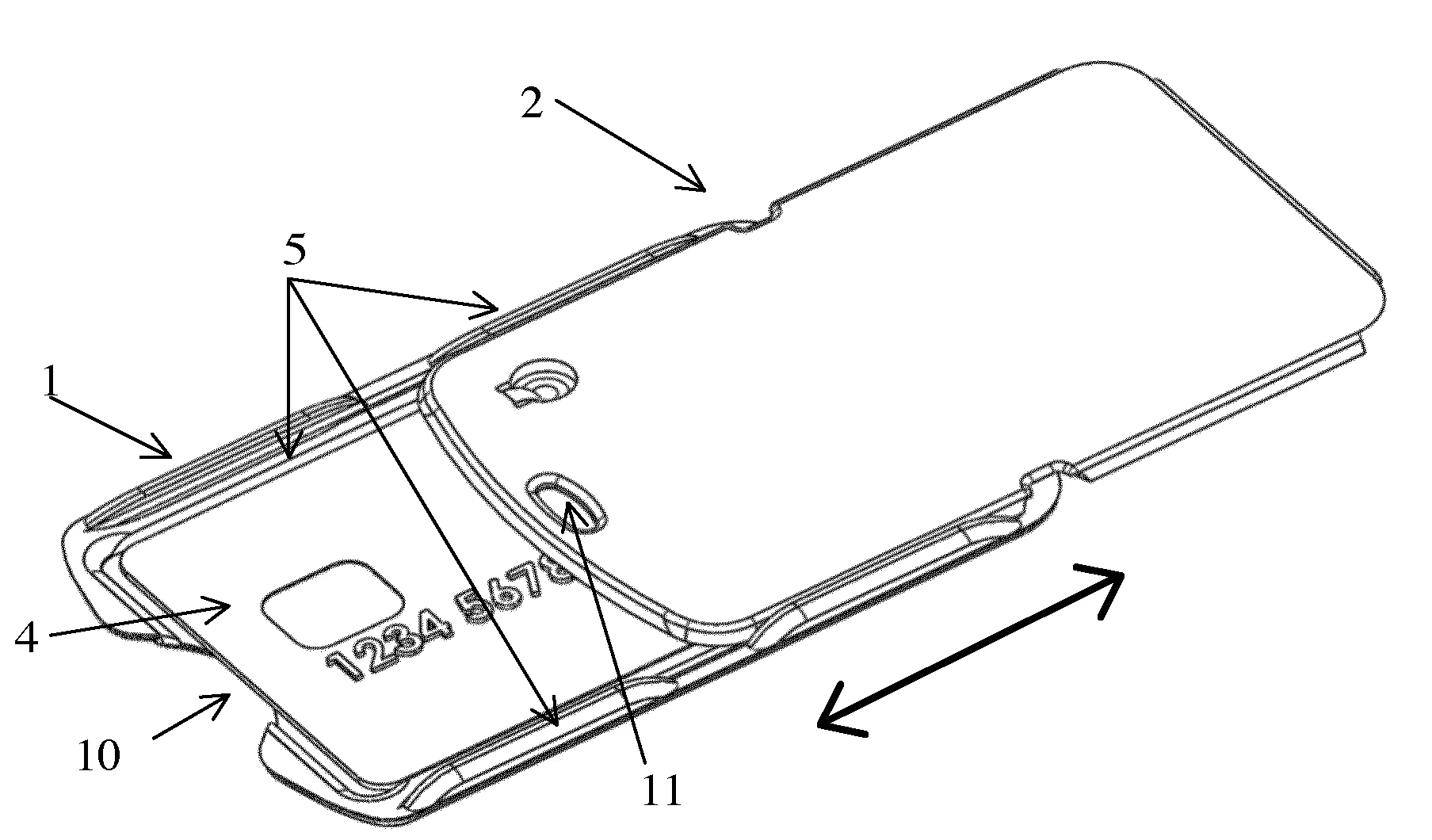 Etui pour carte magnetique ou a puce comportant un couvercle coulissant.