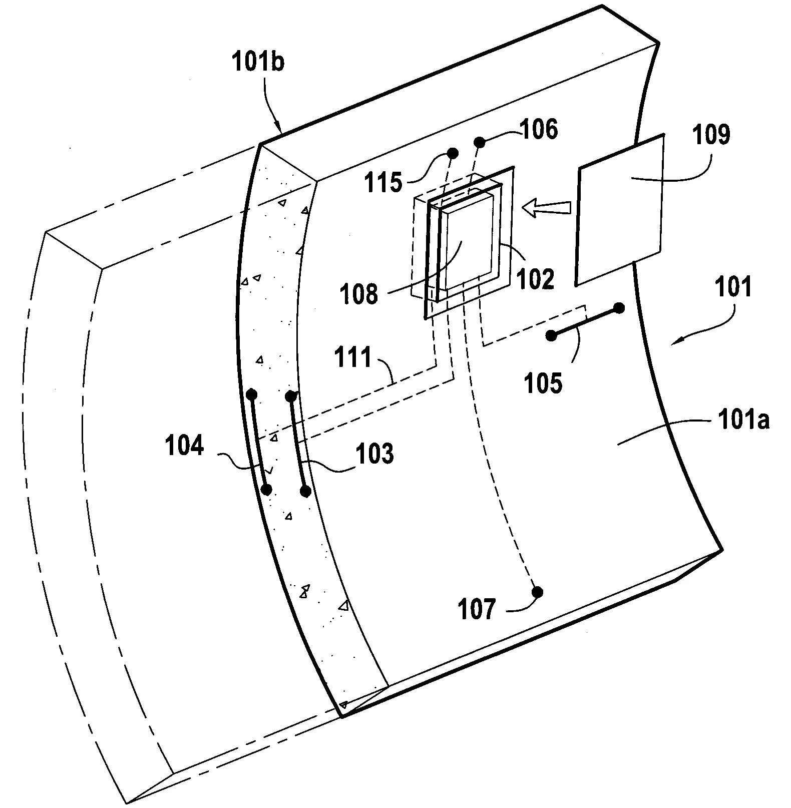 Element de paroi instrumente