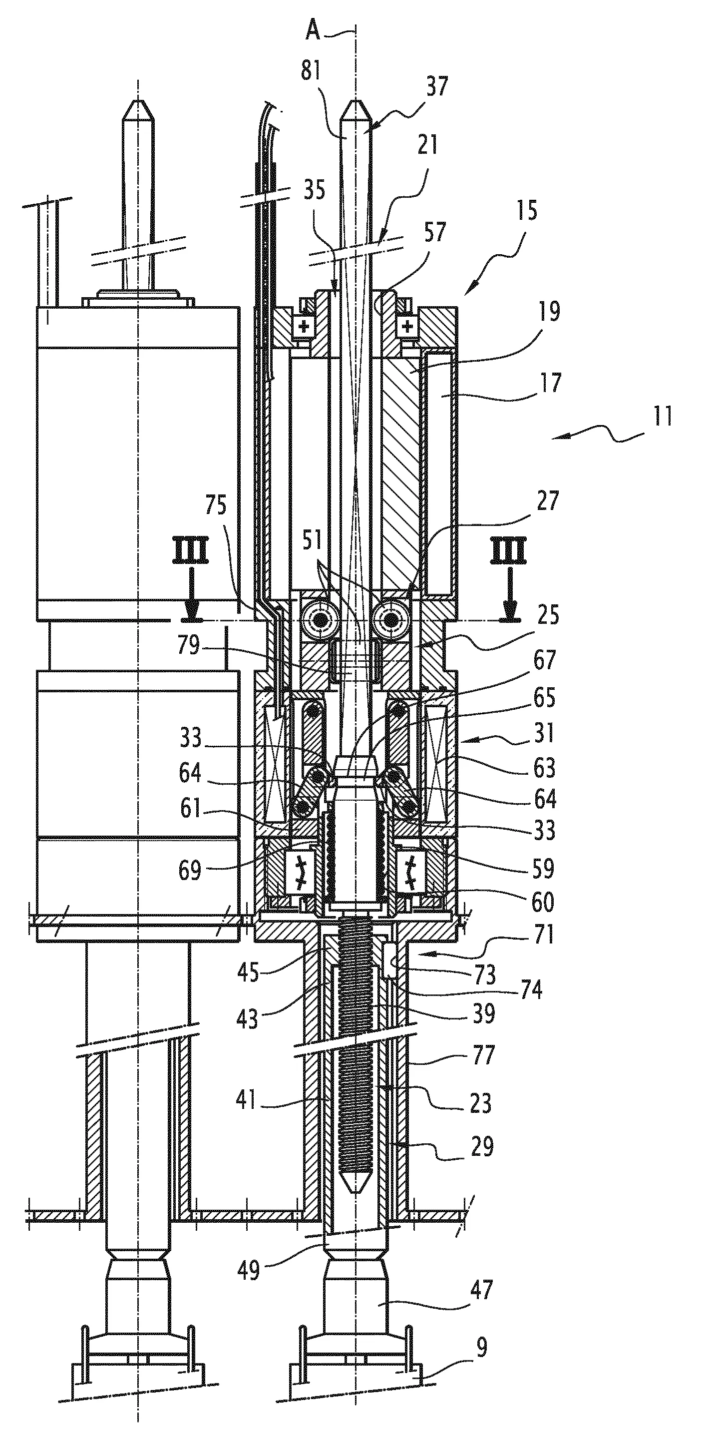 Reacteur nucleaire avec entrainement des organes de controle de la reactivite du coeur de type vis-ecrou